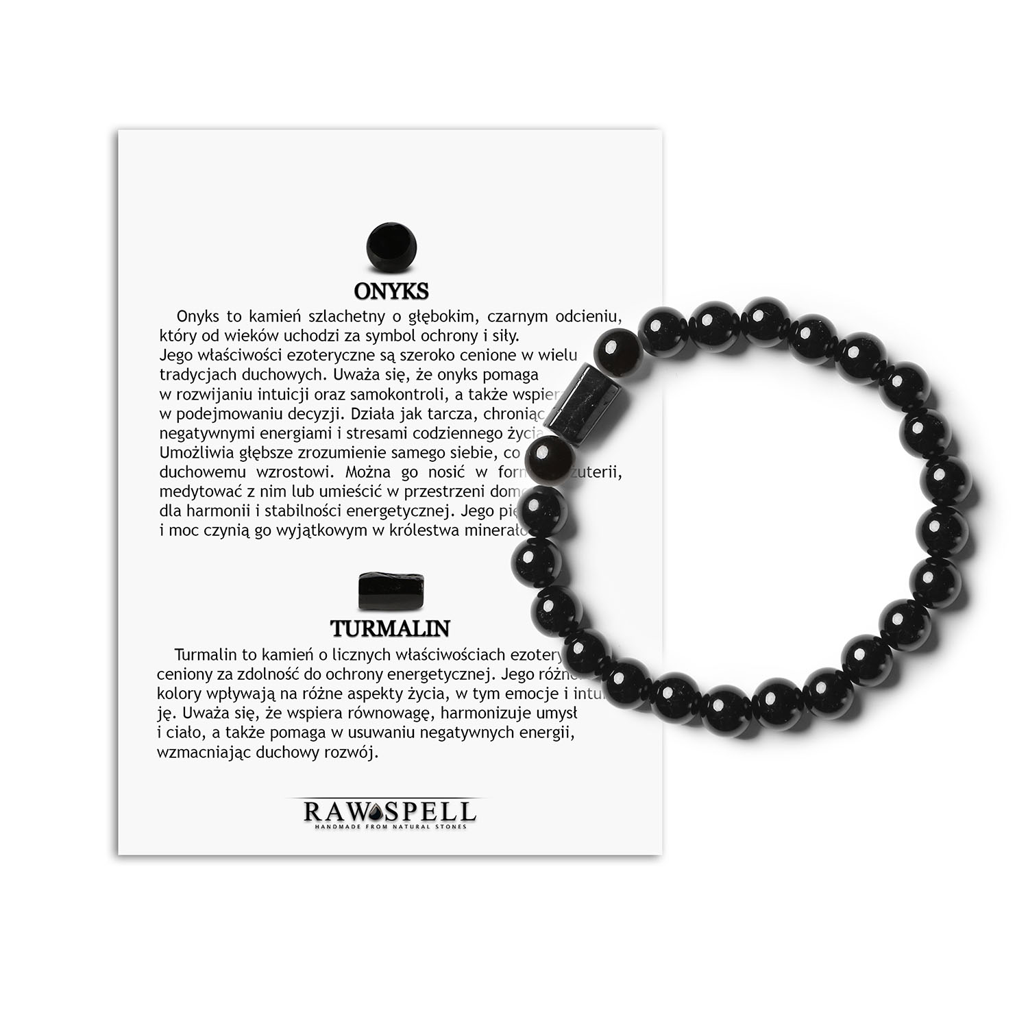 Bransoletka Naturalna - Turmalin, Onyks Styl z Kolekcji Arsil Bransoletka z Turmalinem i Onyksami – idealne połączenie elegancji i siły w kolekcji Arsil.