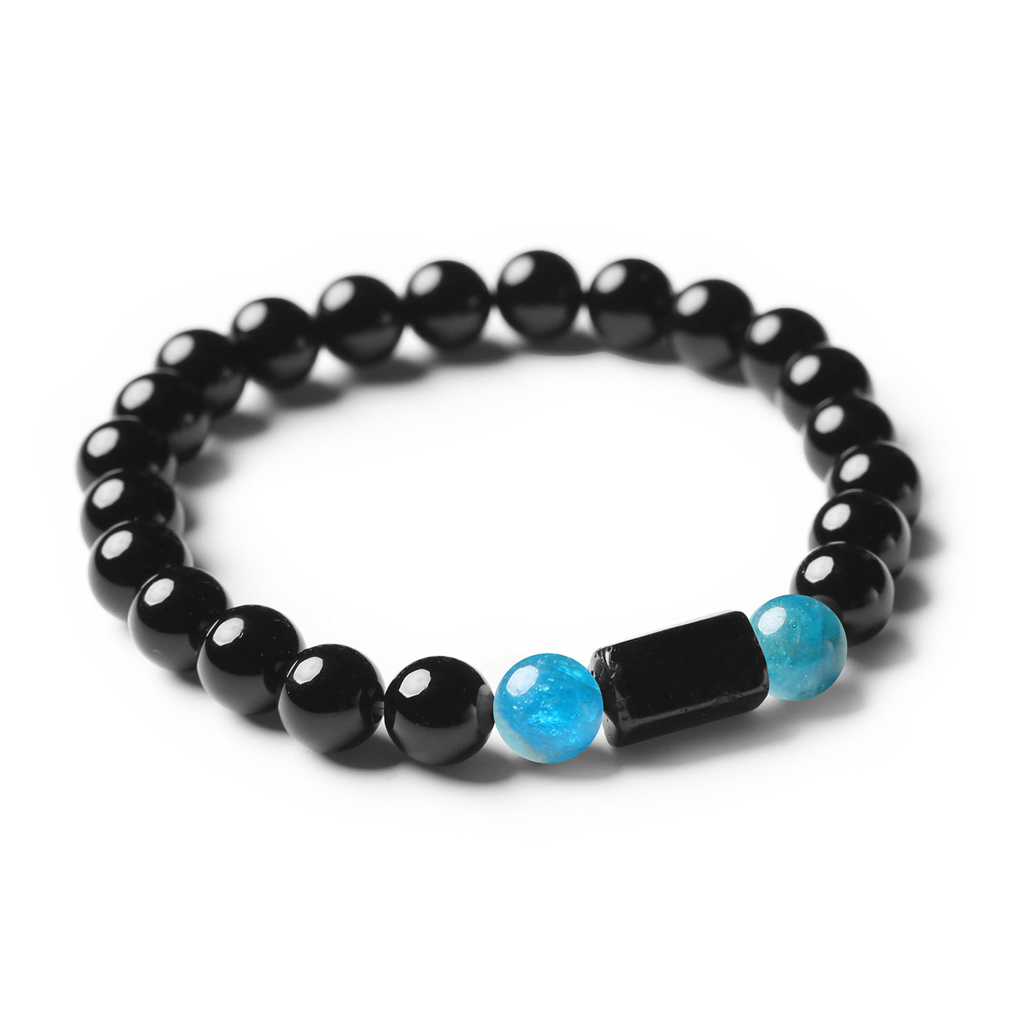 Ekskluzywna bransoletka z naturalnych skarbów: Apatyt, Turmalin i Onyks, doskonała do każdej stylizacji z kolekcji Arsil.