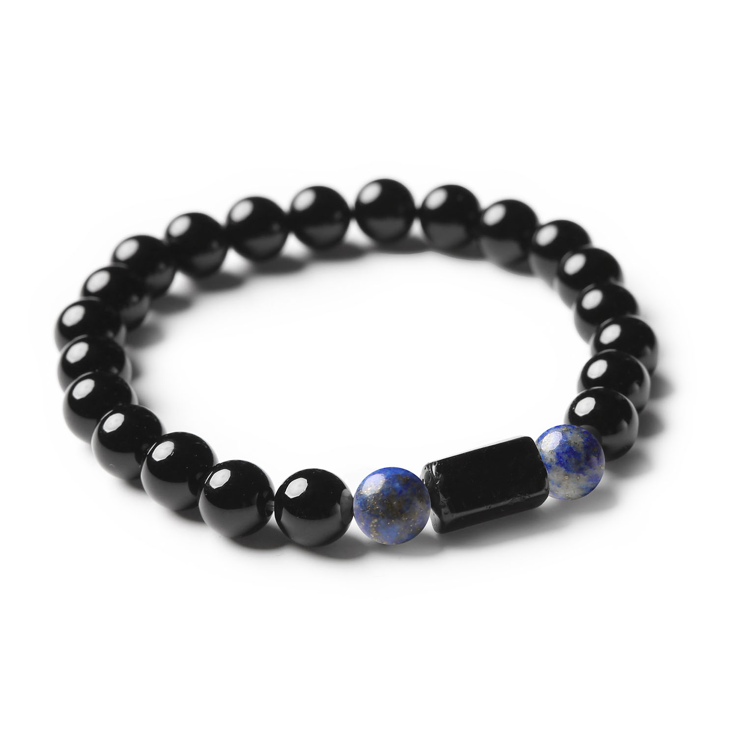 Elegancka bransoletka Arsil wykonana z lapis lazuli, turmalinu i onksu.