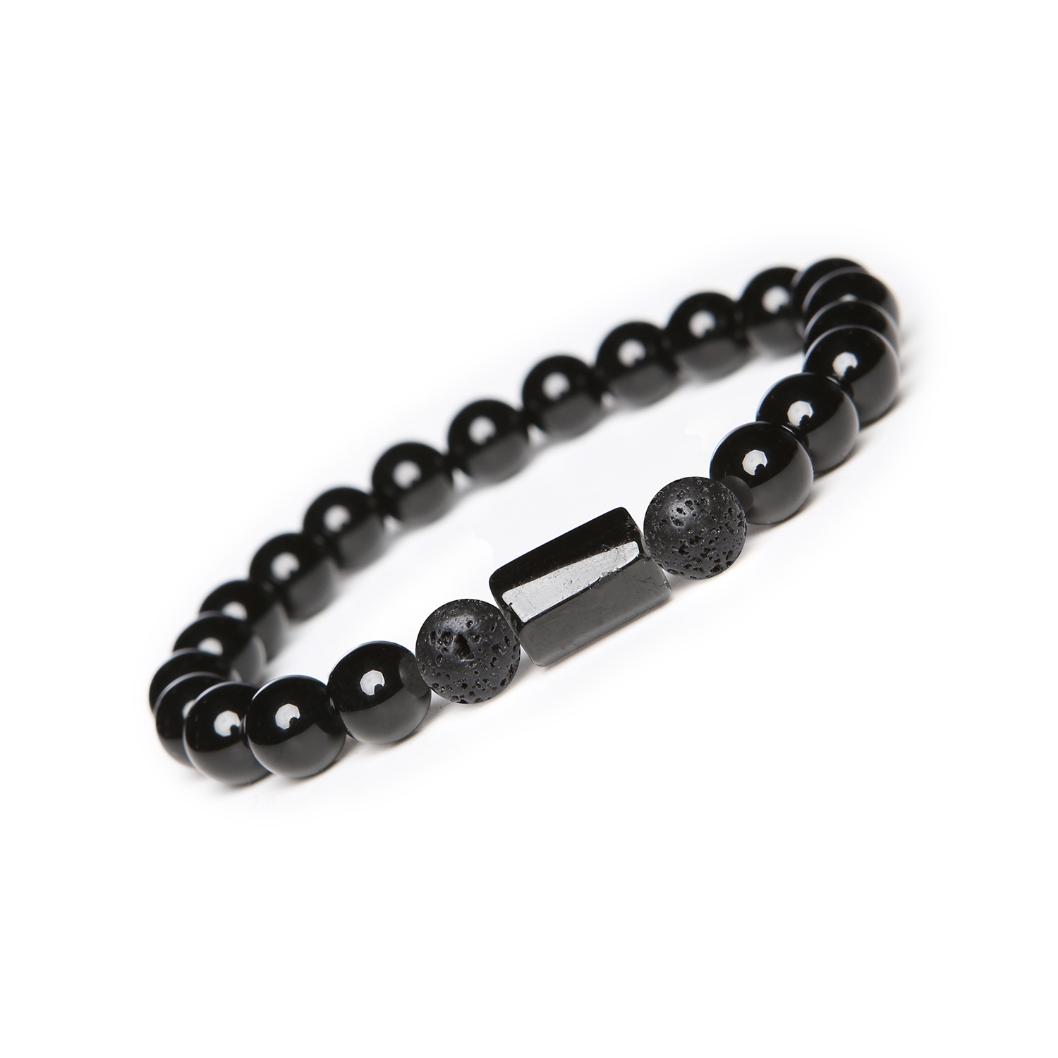 Bransoletka z Kamieni Naturalnych – Lawa Wulkaniczna, Turmalin, Onyks. Kolekcja Arsil Unikalna bransoletka z Lawy Wulkanicznej, Turmalinu i Onyksu – stwórz swoją historię z natury w kolekcji Arsil.