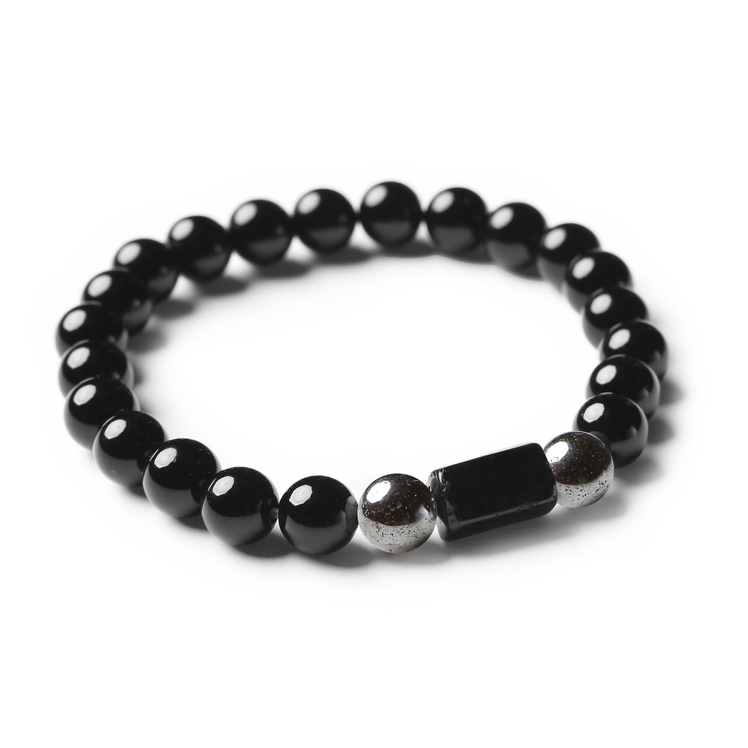 Stylowa bransoletka z naturalnych kamieni: Hematyt Grafitowy, Turmalin oraz Onyks – moc i szyk w kolekcji Arsil.