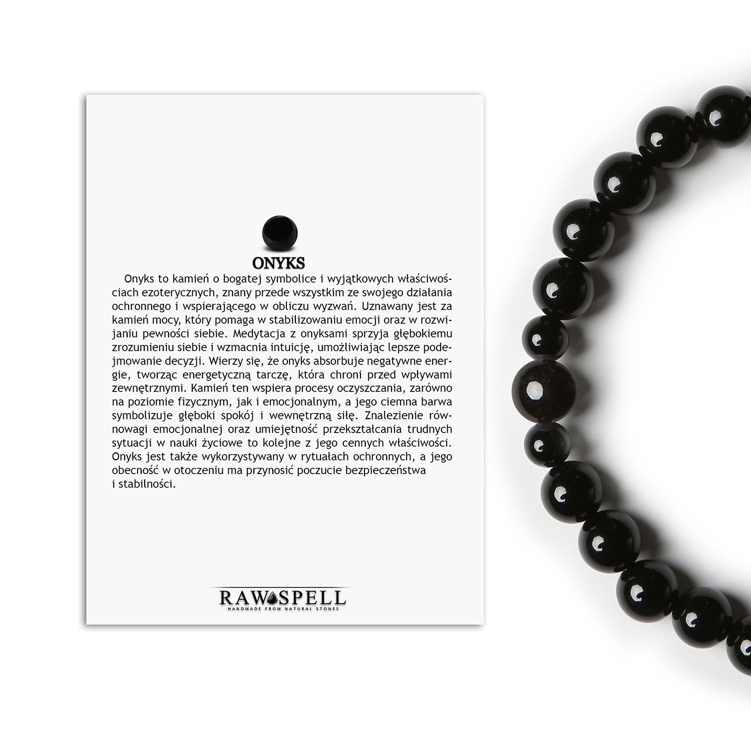 Binthe - Onyks, nowa kolekcja bransoletek. Do wyboru modelki dla kobiet i mężczyzn Bransoletka unisex z onyksu z kolekcji Binthe, doskonały dodatek dla każdej stylizacji.