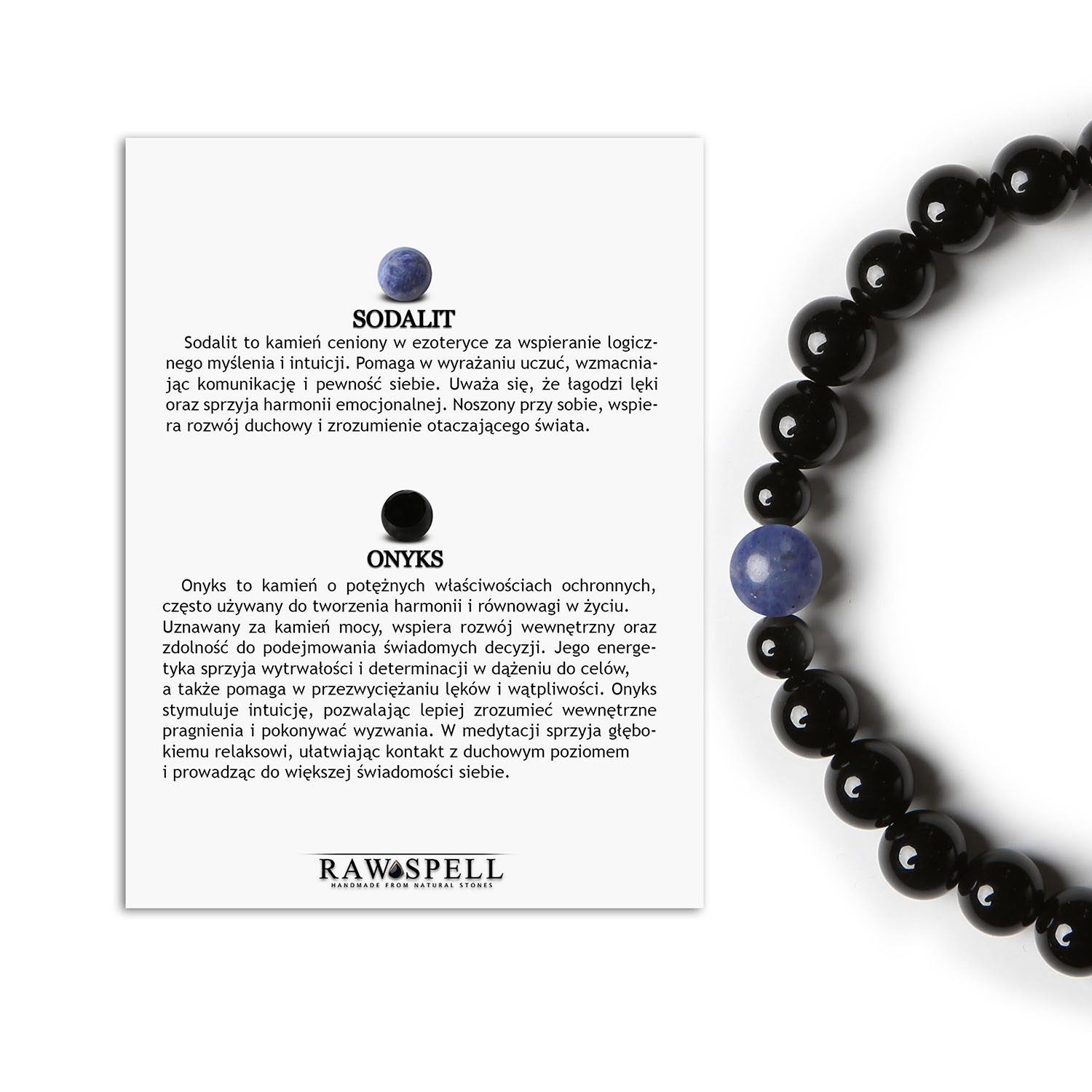 Bransoletka Binthe w Sodalicie i Onyksie - Idealny Dodatek dla Obojga Wielofunkcyjna bransoletka z kolekcji Binthe, łącząca sodalit i onyks, doskonała dla obu płci.