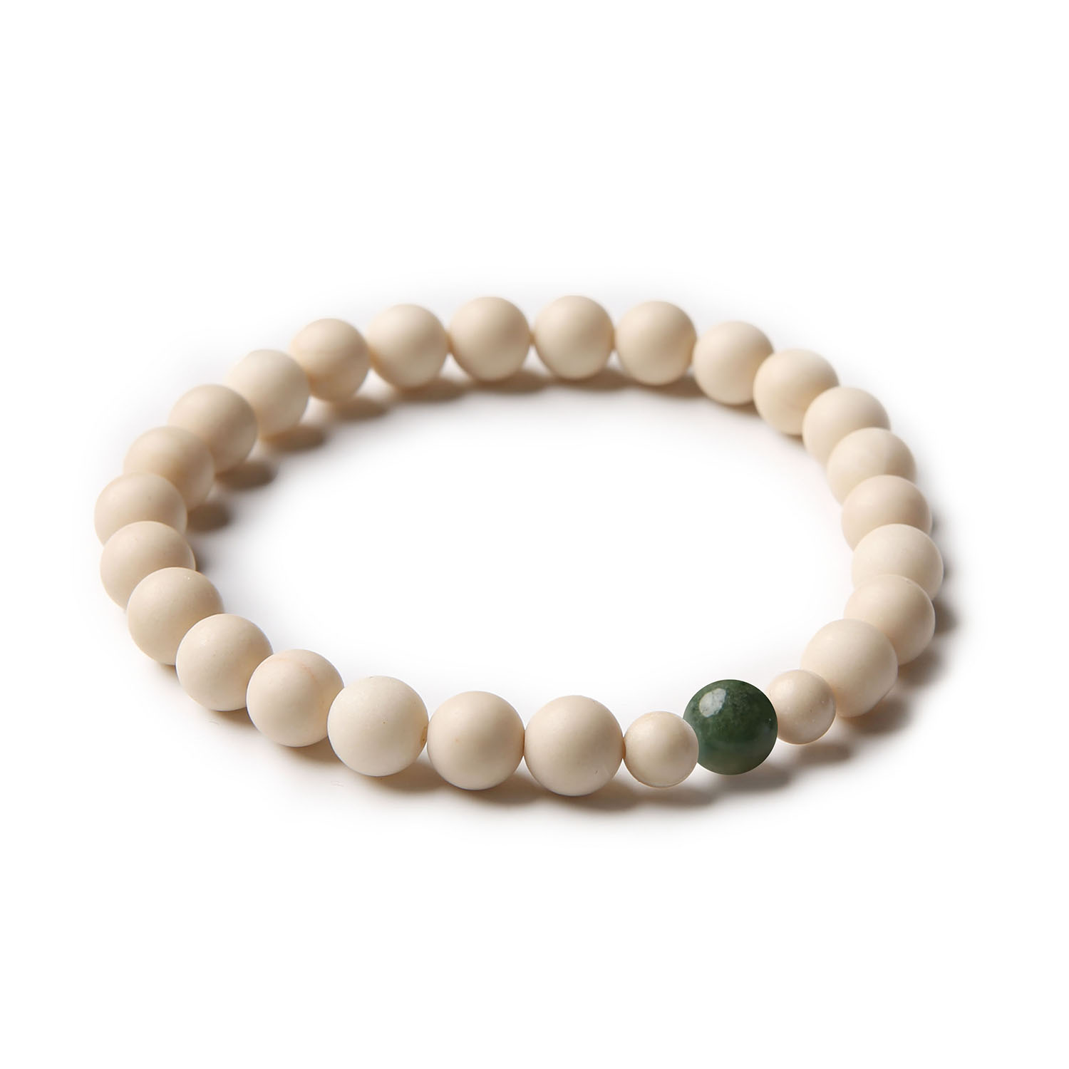 Bransoletka Binthe z naturalnymi agatami mszystymi i kamieniami rzecznymi, uniwersalny dodatek dla kobiet i mężczyzn.