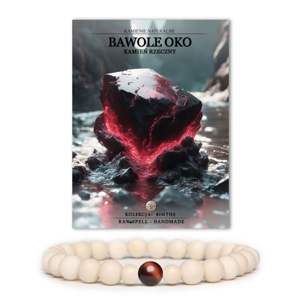 Elegancka bransoletka Binthe z naturalnymi kamieniami, bawole oko i kamień rzeczny, idealna zarówno dla kobiet, jak i mężczyzn.
