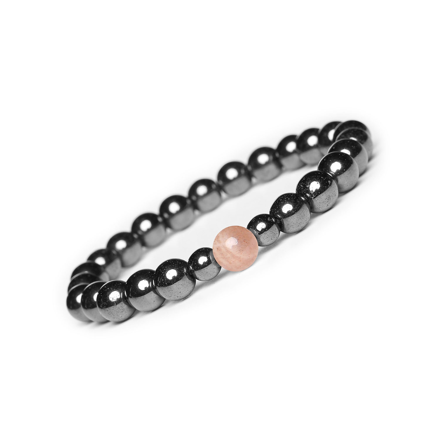 Bransoletka Binthe z Kamieniem Słonecznym i Hematytowym. Naturalne kamienie dla Niej i Niego Elegancka bransoletka Binthe z Kamieniem Słonecznym i grafitowym Hematytem, doskonały wybór dla kobiet i mężczyzn, którzy lubią biżuterię z kamieniami naturalnymi.