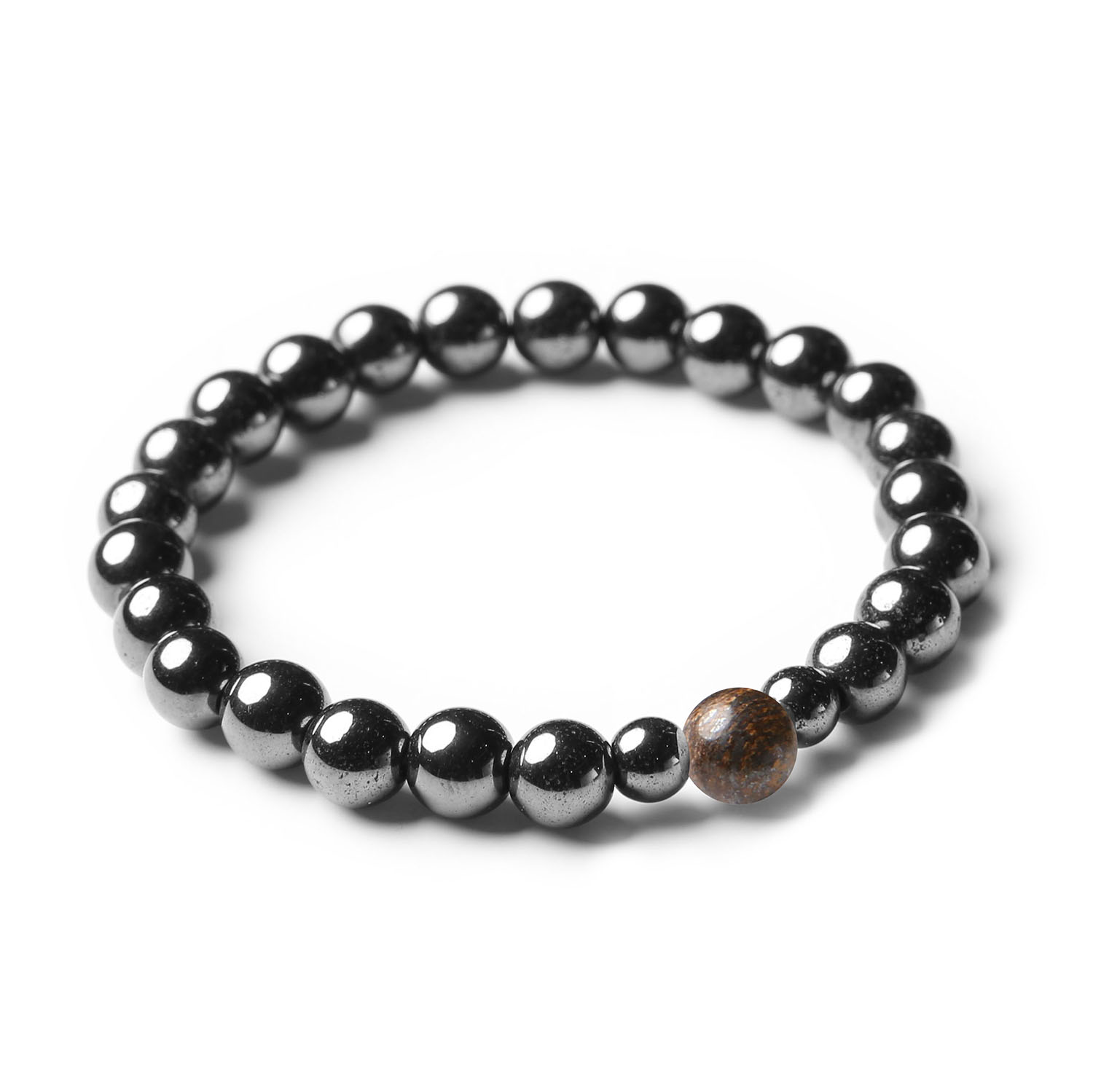 Bransoletka z kolekcji Binthe, wykonana z bronzytu i hematytu grafitowego – idealna dla kobiet i mężczyzn.