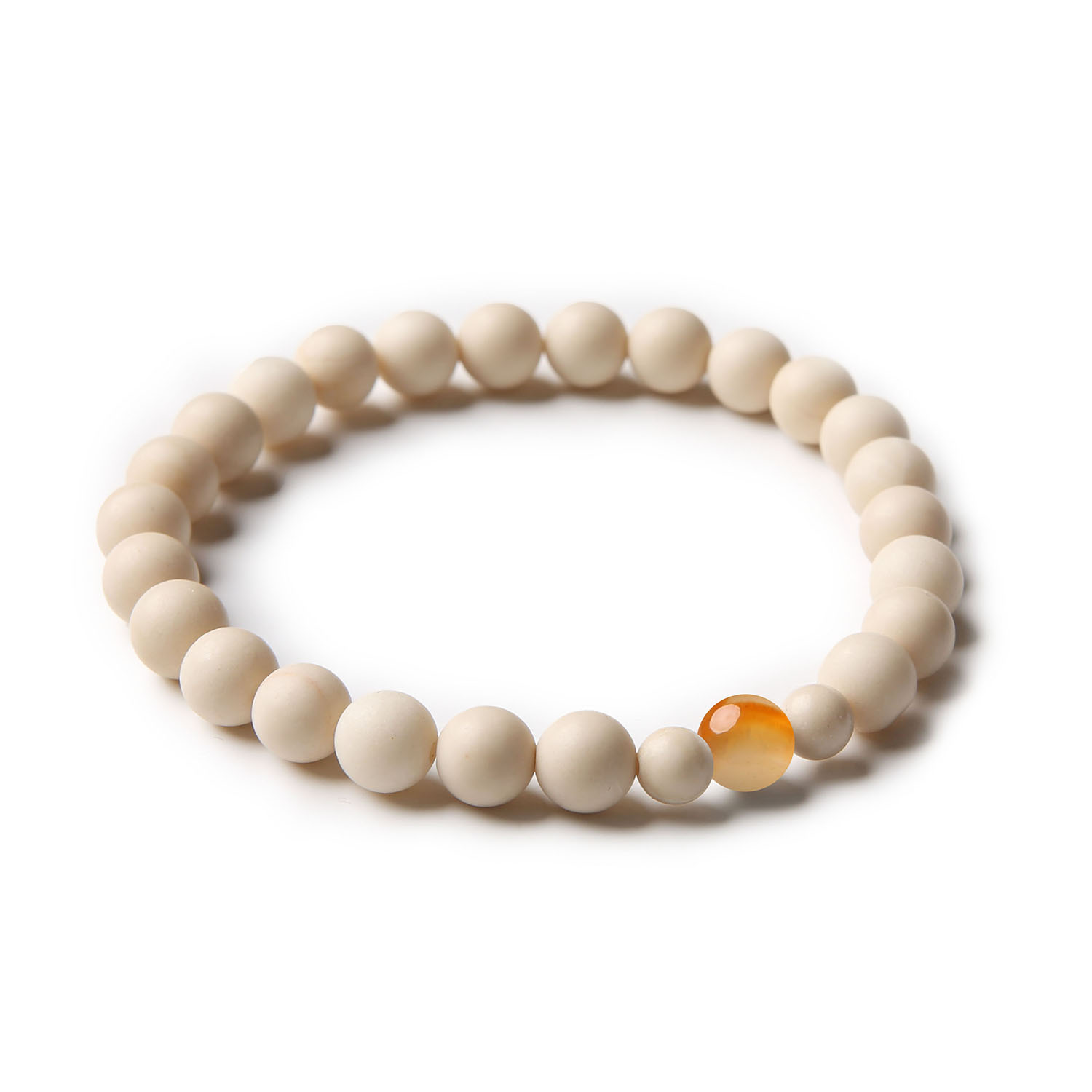 Stylowa bransoletka z kolekcji Binthe, wykonana z karneolu i kamienia rzecznego, pasująca do każdego, niezależnie od płci.