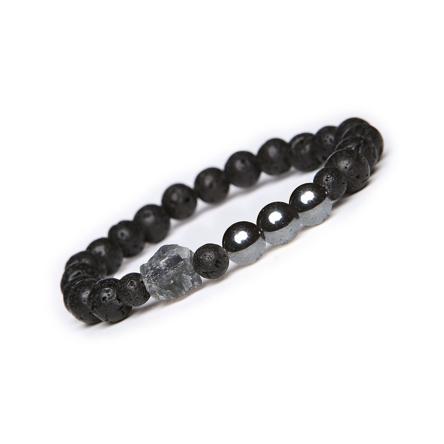 Bransoletka Derdr z hematytem grafitowym, labradorytem i lawą wulkaniczną. Idealna dla niej i dla niego! Naturalne kamienie w modnym stylu Elegancka bransoletka z kolekcji Derdr, stworzona z hematytu, labradorytu i lawy wulkanicznej – modny wybór dla obu płci.