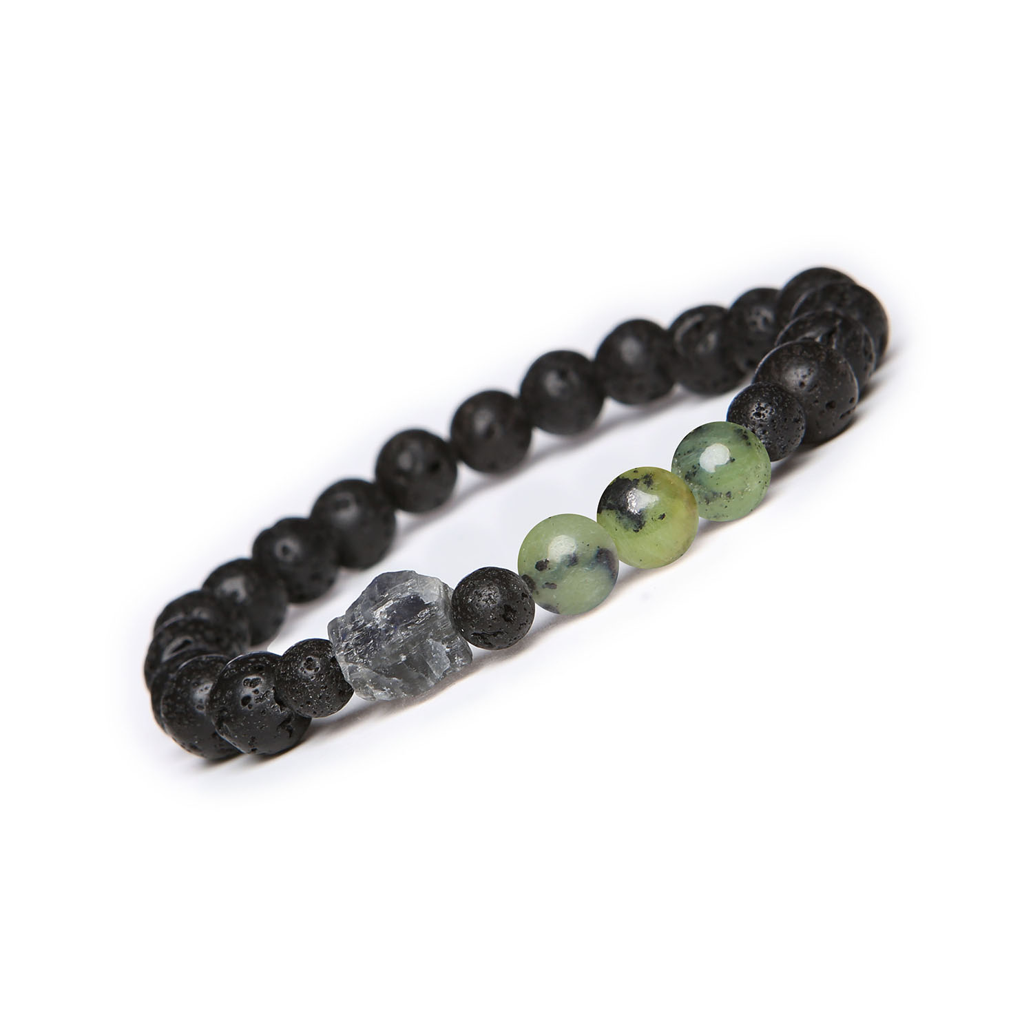 Bransoletka Derdr z jadeitem zielonym, labradorytem i lawą wulkaniczną. Naturalne kamienie dla kobiet i mężczyzn. Odkryj nowy styl Bransoletka z kolekcji Derdr z naturalnych kamieni: zielony jadeit, labradoryt i lawa wulkaniczna, dostępna w wersji damskiej oraz męskiej.