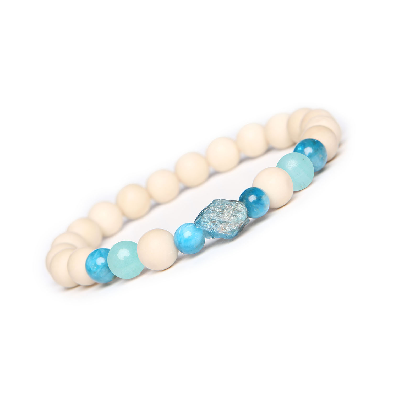 Bransoletka Fair Jasny Amazonit, Apatyt i Kamień Rzeczny. Idealna dla każdego! Damska i męska, wyjątkowy styl na każdą okazję Bransoletka Fair w męskim oraz damskim stylu z jasnym amazonitem, apatytu i kamieniem rzecznym.