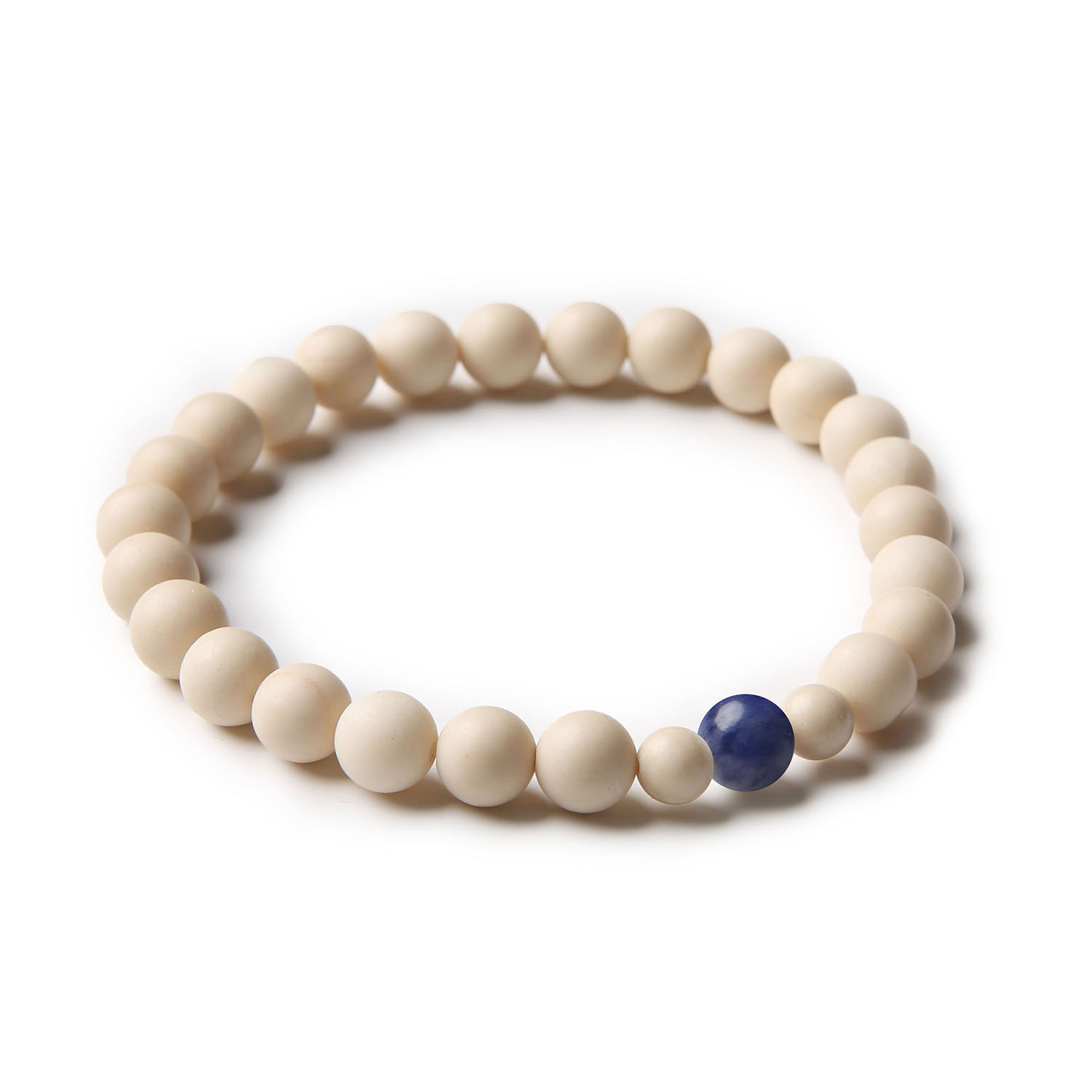 Elegancka bransoletka z kolekcji Binthe, stworzona z kamieni sodalitu i kamienia rzecznych, dostępna dla obu płci.
