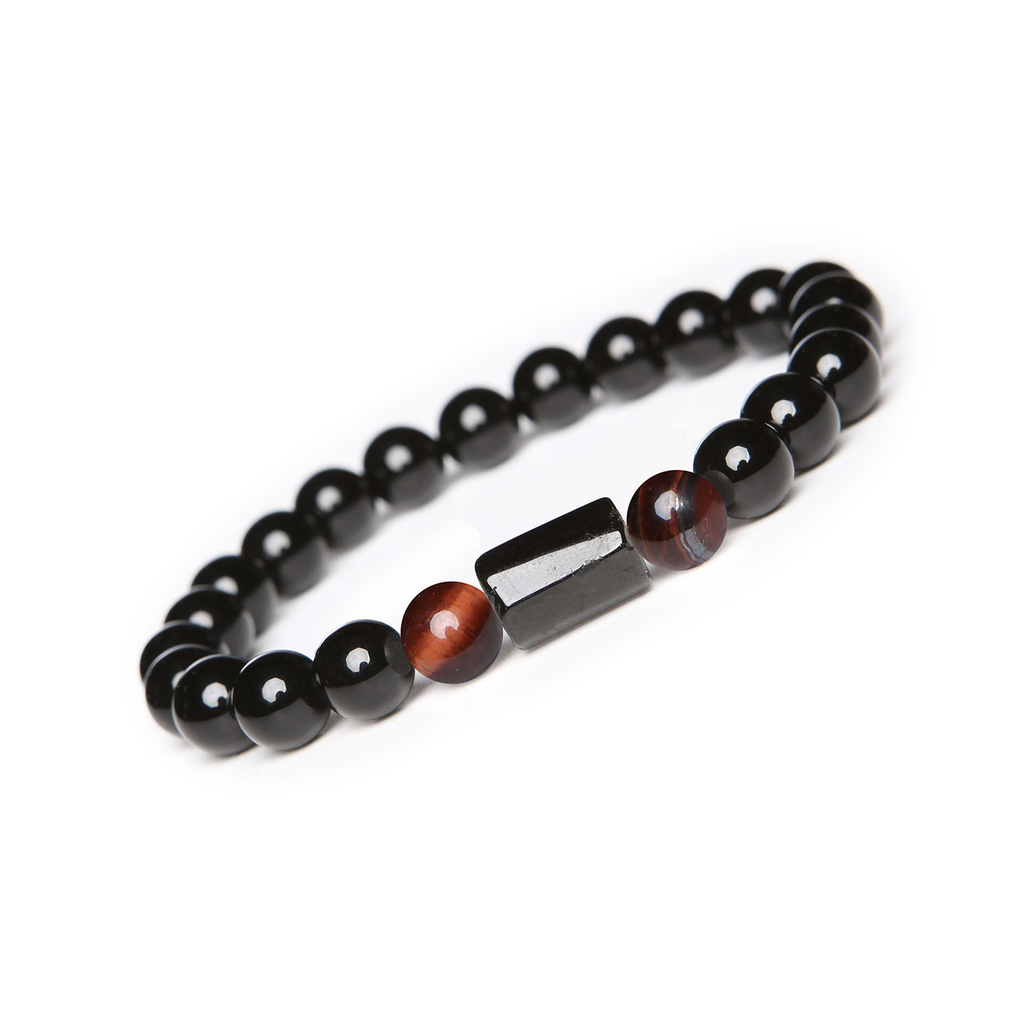 Bransoletka z Kamieni Naturalnych Bawole Oko Turmalin, Onyks. Kolekcja Arsil Subtelnie wyważona bransoletka z bawolim okiem, dynamicznym turmalinem i klasycznym onyksu – odkryj moc naturalnych kamieni w eleganckiej kolekcji Arsil.