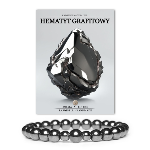 Elegancka bransoletka z kolekcji Binthe z grafitowego hematytu, unikalny dodatek dla mężczyzn i kobiet.