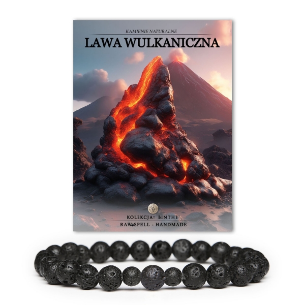 Kolekcja Binthe: bransoletka z lawy wulkanicznej, doskonała dla obu płci.