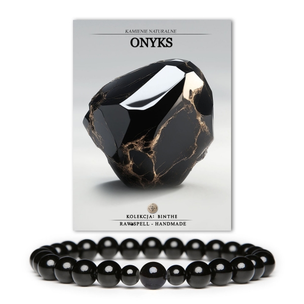 Elegancka bransoletka z onyksu z kolekcji Binthe, przeznaczona dla kobiet i mężczyzn.
