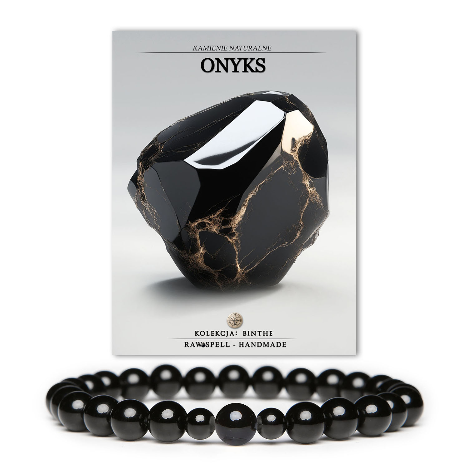 Elegancka bransoletka z onyksu z kolekcji Binthe, przeznaczona dla kobiet i mężczyzn.