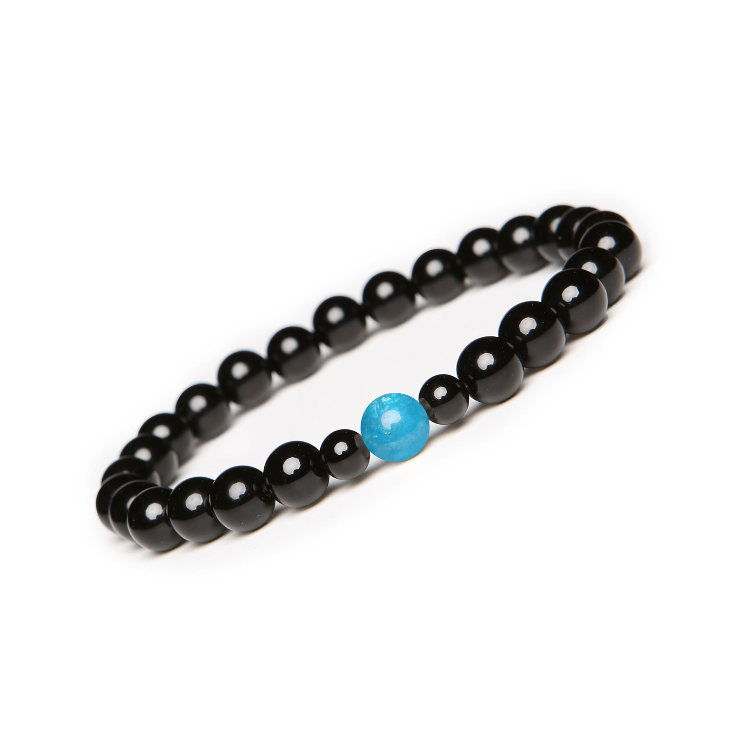 Damska i Męska Bransoletka Binthe Apatyt i Onyks - wyjątkowa biżuteria na każdą okazję Stylowa bransoletka damska i męska z kolekcji Binthe, wykonana z apatytu i onyksu.