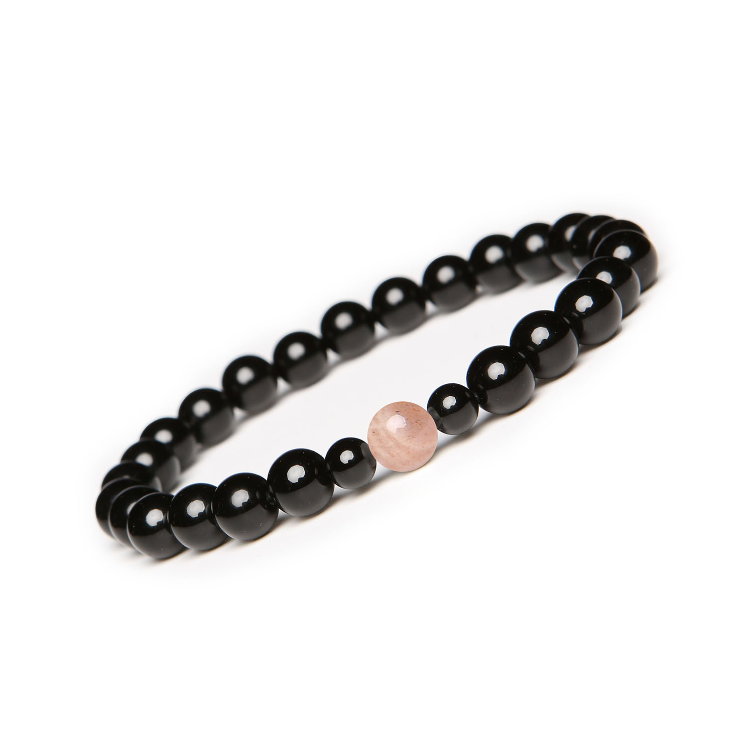 Ekskluzywna bransoletka z kolekcji Binthe Kamień Słoneczny i Onyks - dla kobiet i mężczyzn Stylowa bransoletka z Kamieniem Słonecznym i Onyksu z kolekcji Binthe, idealna dla kobiet i mężczyzn.