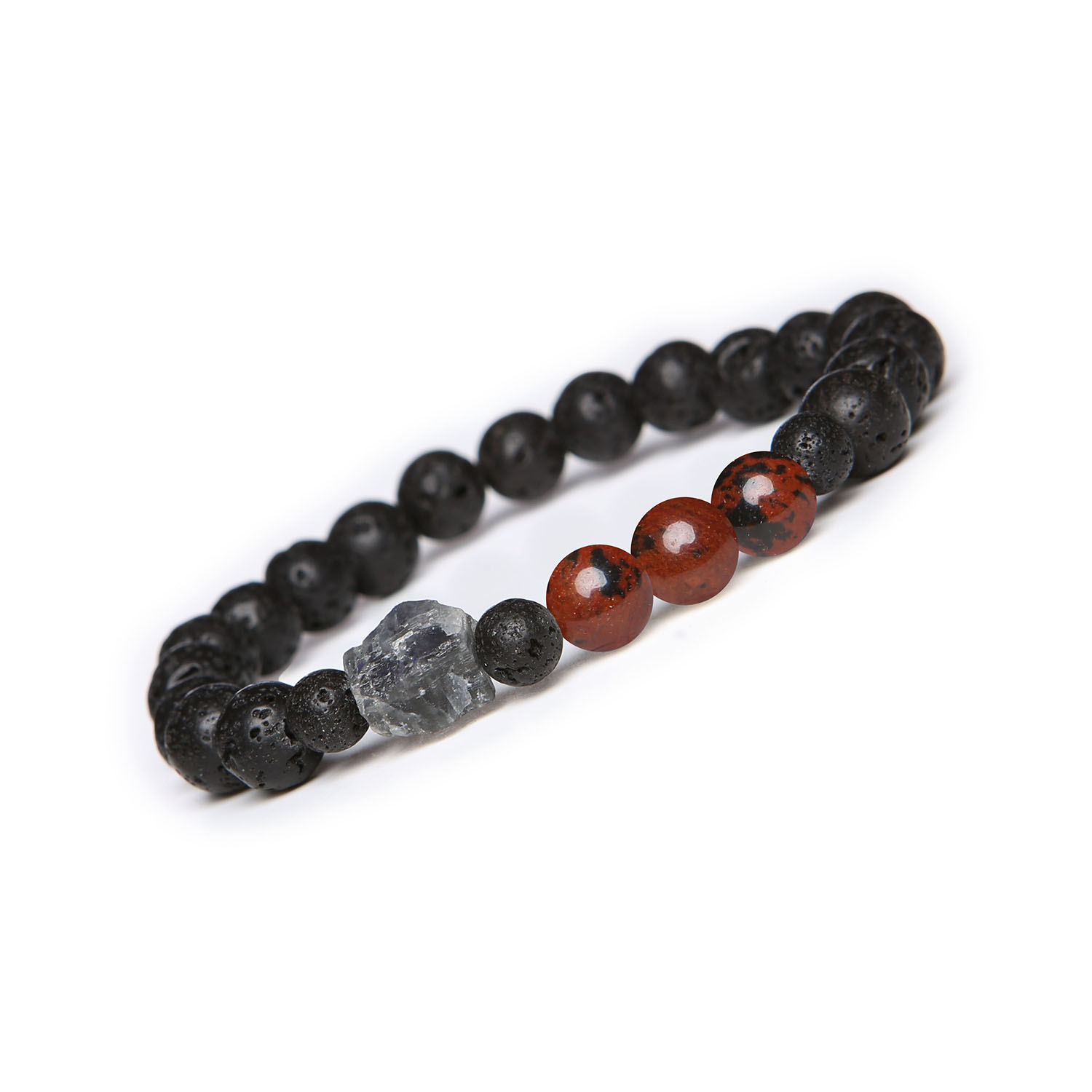 Elegancka bransoletka Derdr obsydian brązowy, labradoryt i lawa wulkaniczna. Idealna dla każdego! Naturalne kamienie Bransoletka z kolekcji Derdr, ozdobiona brązowym obsydianem, labradorytem i lawą wulkaniczną – doskonały dodatek zarówno dla kobiet, jak i mężczyzn.