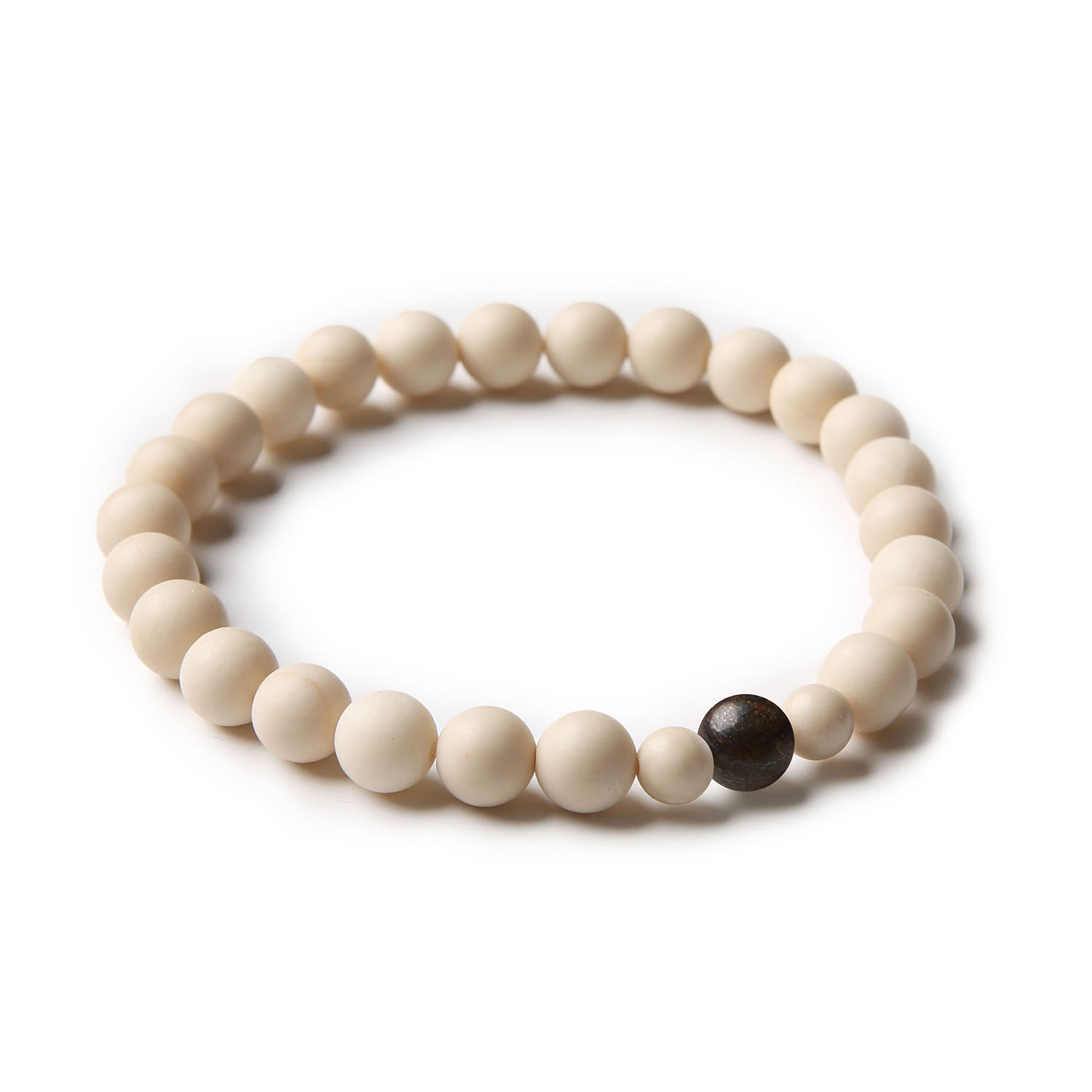 Bransoletka z kolekcji Binthe z naturalnych kamieni: bronzyt i kamień rzeczny, uniseks.