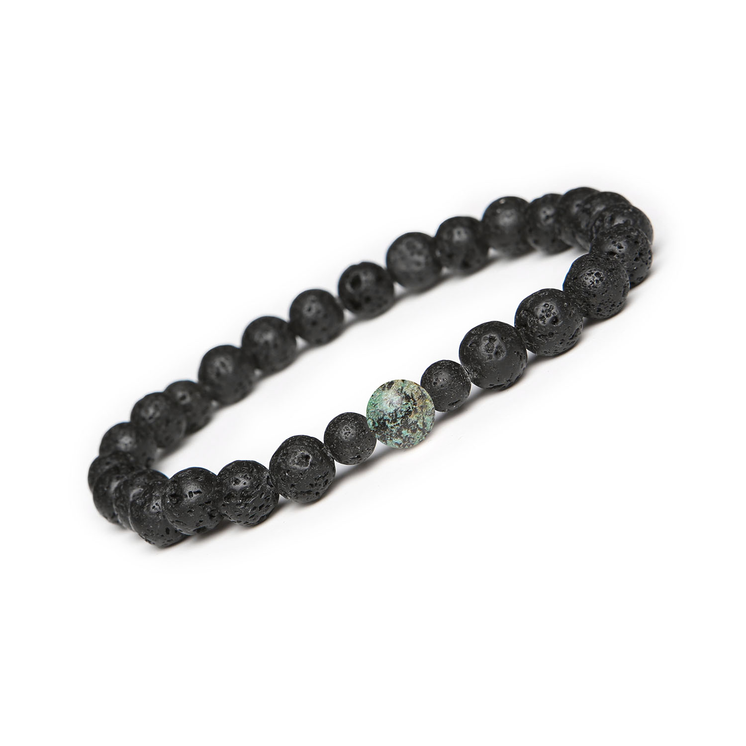 Kolekcja Binthe Bransoletka z Turkusem Afrykańskim i Lawą Wulkaniczną - Unisex Stylowa bransoletka Binthe z turkusu afrykańskiego i lawy wulkanicznej, idealna zarówno dla kobiet, jak i mężczyzn.