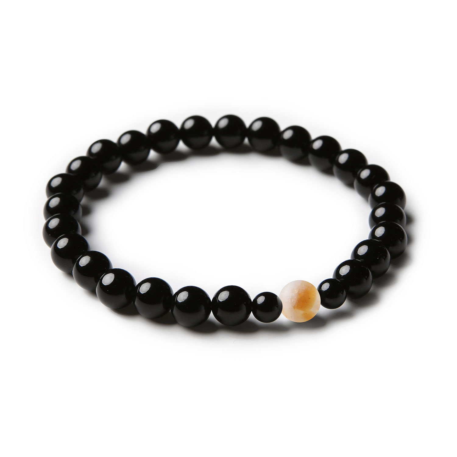 Elegancka bransoletka z kolekcji Binthe, łącząca cieniowany cytryn i onyks, przeznaczona dla obu płci.