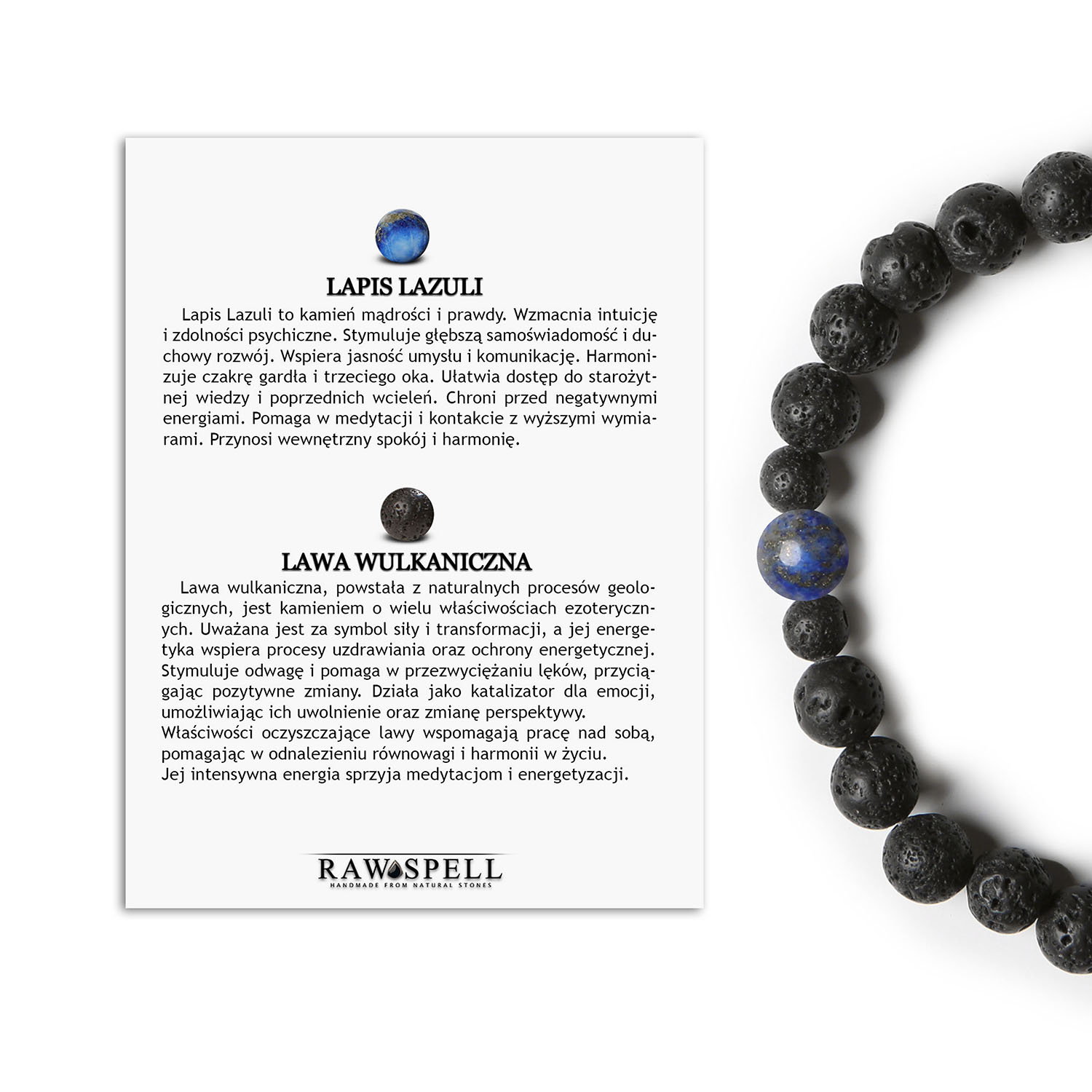 Odkryj bransoletkę Binthe z Lapis Lazuli i Lawą Wulkaniczną - idealny wybór dla kobiet i mężczyzn Bransoletka Binthe z lapis lazuli i lawy wulkanicznej, stylowy dodatek dla obu płci.