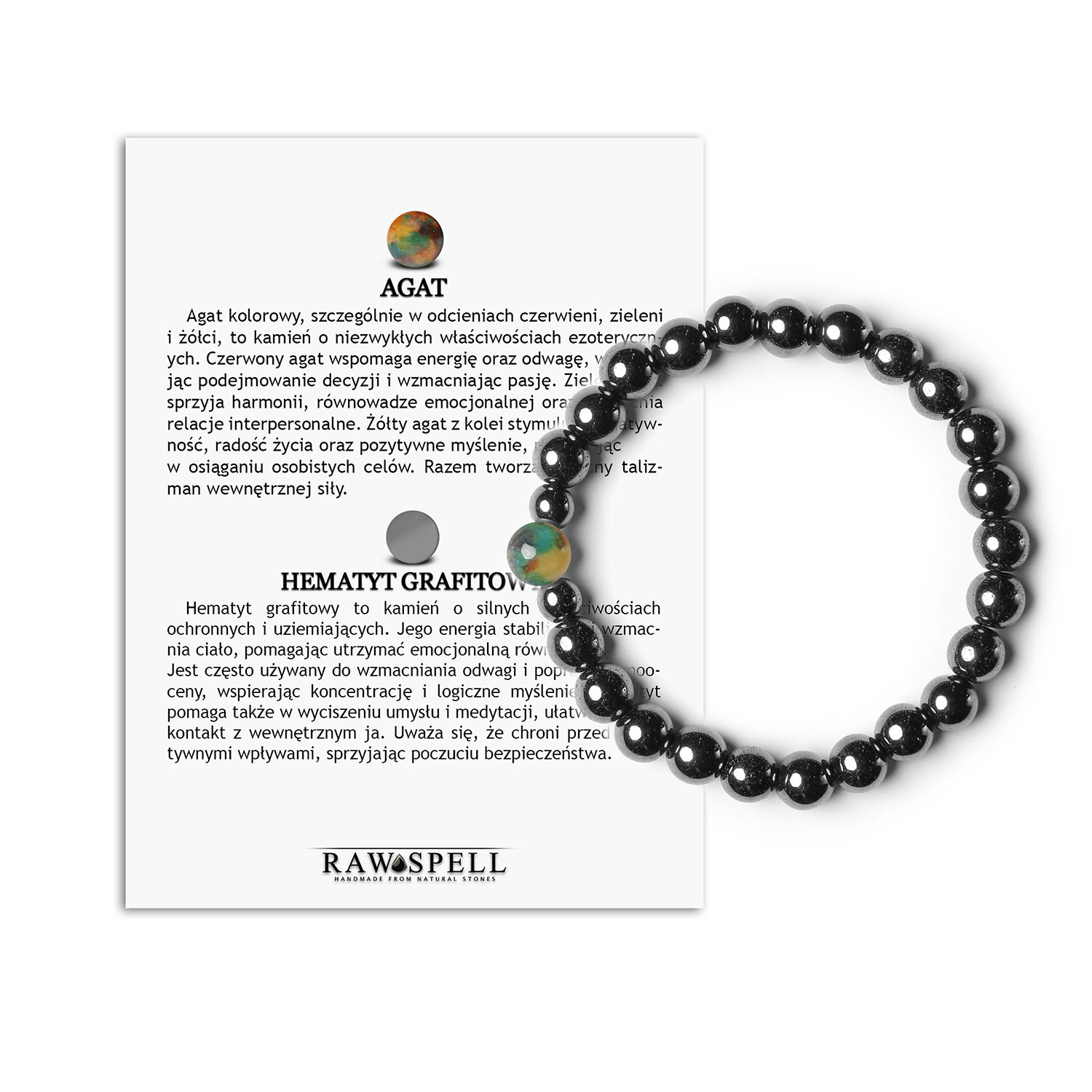 Odkryj bransoletkę Binthe z kamieni naturalnych agat i hematyt grafitowy. Doskonały dodatek dla każdego! Stylowa bransoletka Binthe z naturalnych kamieni: agat i hematyt grafitowy. Idealna dla mężczyzn i kobiet.