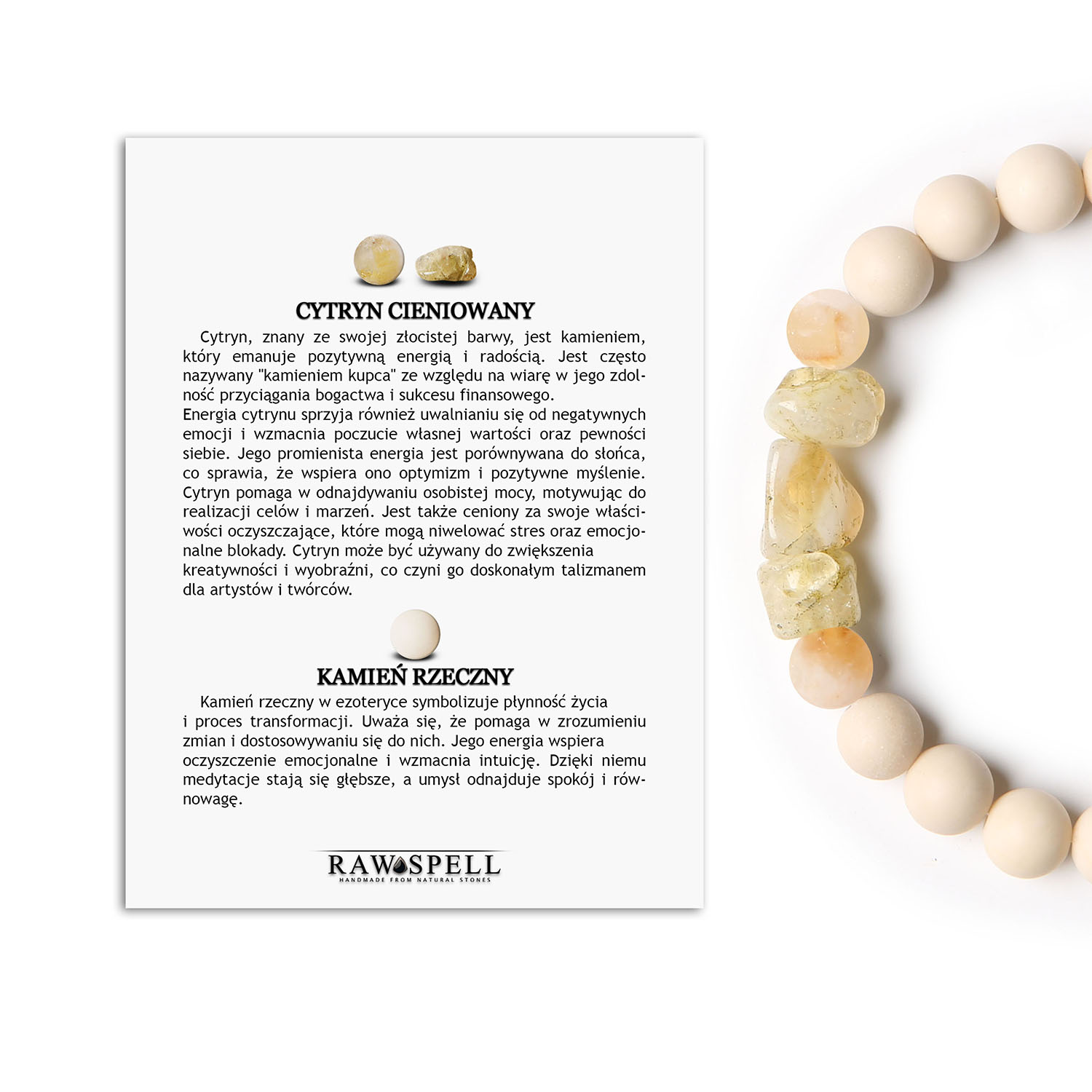 Odkryj bransoletkę Cymiri z Cytrynem i Kamieniem Rzecznym – idealna dla Mężczyzn i Kobiet Elegancka bransoletka z naturalnych kamieni w kolekcji Cymiri, zawierająca cytryn cieniowany, cytryn oraz kamień rzeczny, pasująca zarówno dla mężczyzn, jak i kobiet.