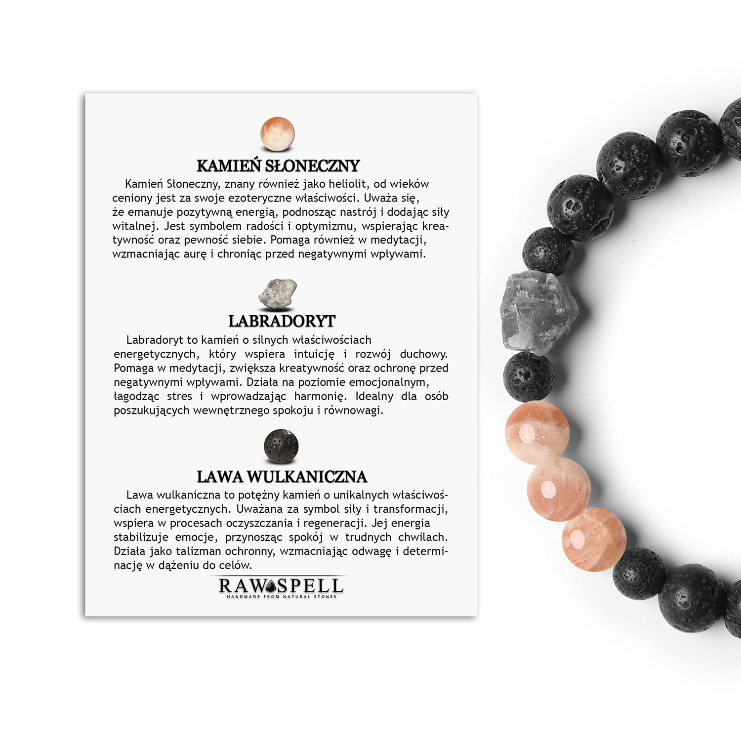 Odkryj bransoletkę Derdr! Kamień Słoneczny, Labradoryt, Lawa Wulkaniczna. Naturalny dodatek dla kobiet i mężczyzn Bransoletka z kolekcji Derdr z Kamieniem Słonecznym, Labradorytem i Lawą Wulkaniczną – idealna dla kobiet i mężczyzn.