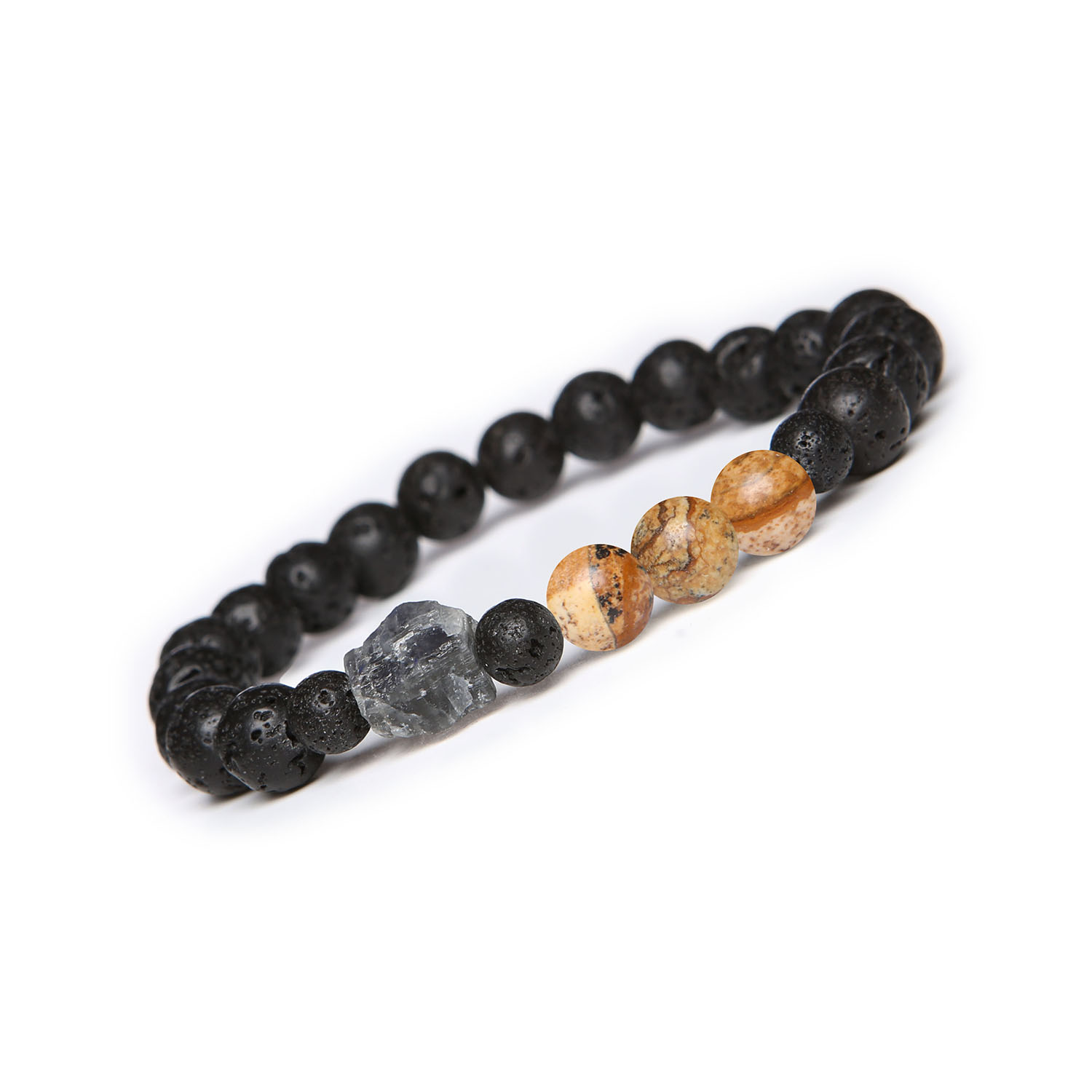 Odkryj bransoletkę Derdr z Jaspisem Obrazkowym, Labradorytem i Lawą Wulkaniczną – naturalne kamienie dla każdego Stylowa bransoletka z kolekcji Derdr, wykonana z jaspisu obrazkowego, labradorytu i lawy wulkanicznej, doskonała zarówno dla kobiet, jak i mężczyzn.