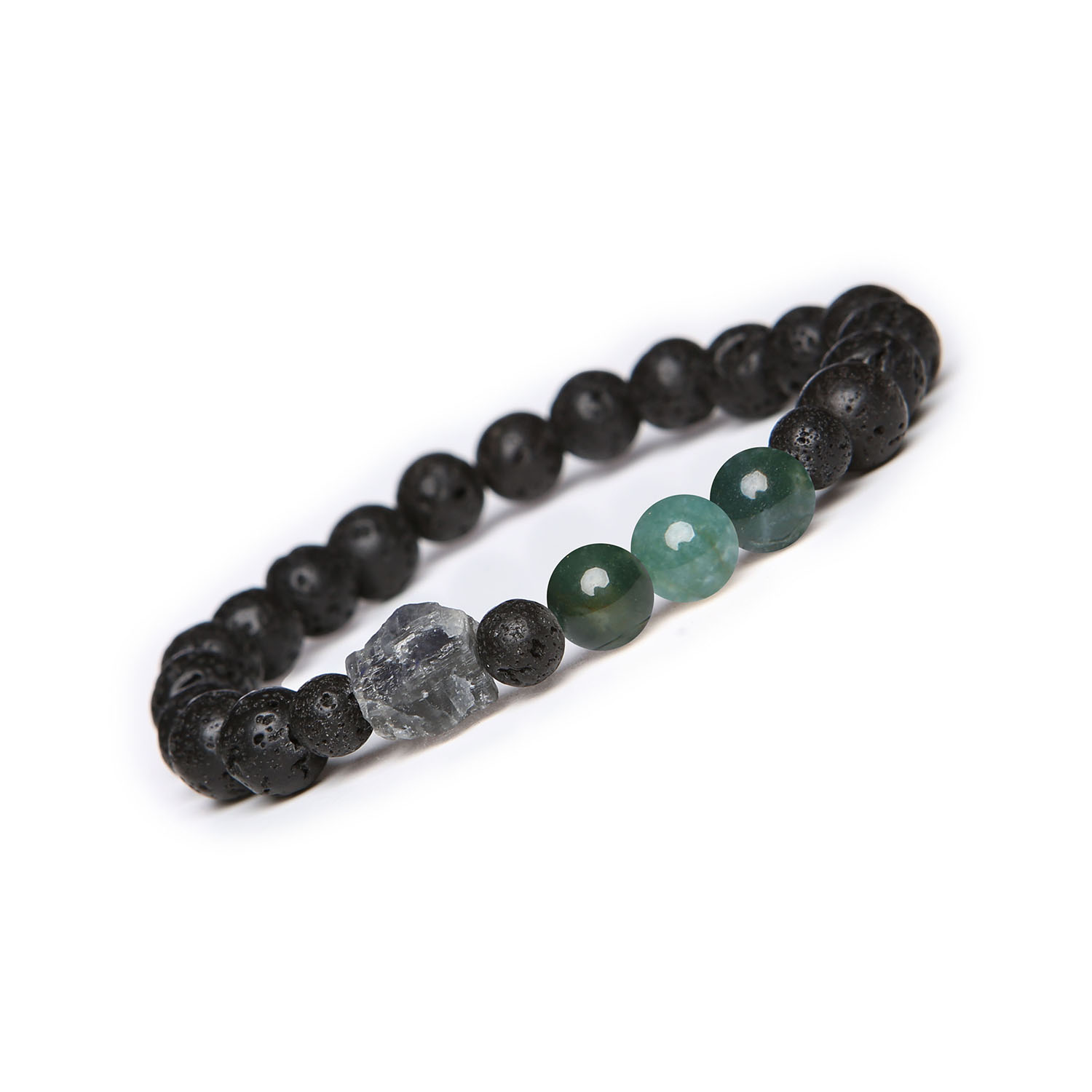 Odkryj bransoletkę Derdr z naturalnymi agatami, labradorytem i lawą wulkaniczną. Idealna dla kobiet i mężczyzn Elegancka bransoletka z kolekcji Derdr, łącząca agat mszysty, labradoryt i lawę wulkaniczną – uniseksowa biżuteria z naturalnych kamieni.