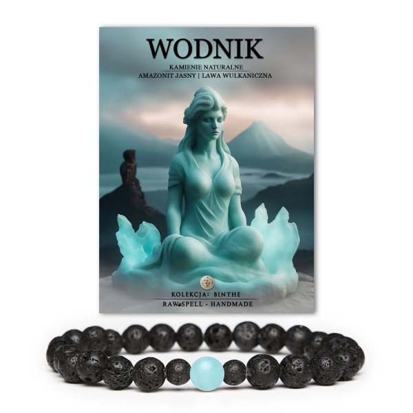 Bransoletka unisex z Lapis Lazuli i lawy wulkanicznej, łącząca piękno natury i nowoczesny styl, doskonała ozdoba dla każdego.