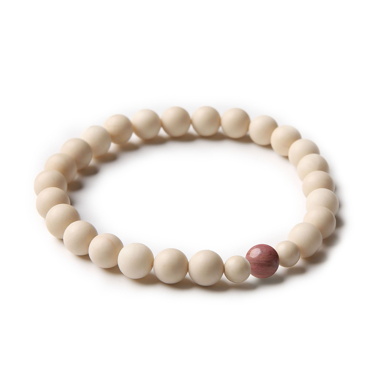 Bransoletka z kolekcji Binthe wykonana z różowego rodonitu i kamienia rzecznego, idealna dla kobiet i mężczyzn.