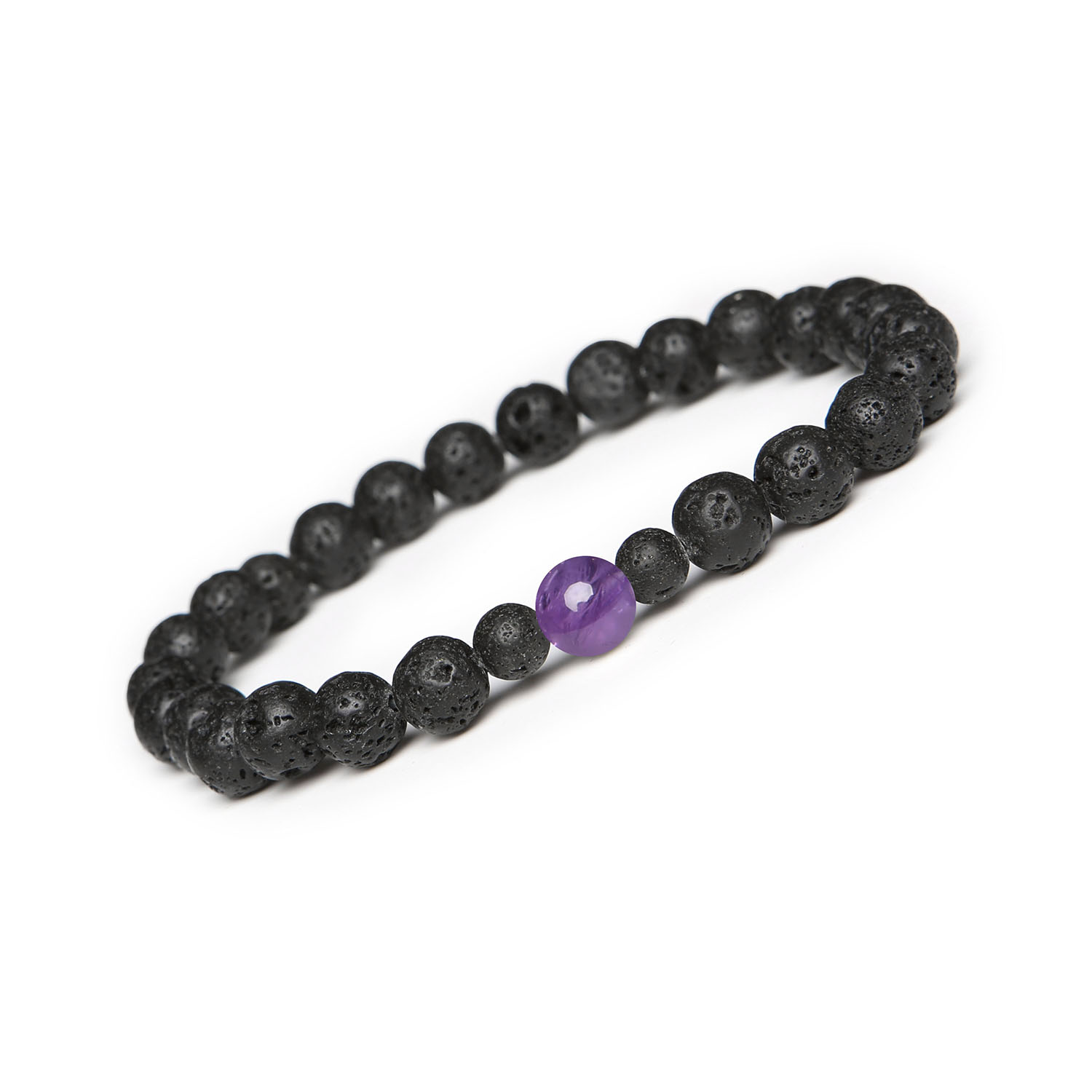 Stylowa bransoletka Binthe Ametyst i Lawa Wulkaniczna - Idealna dla Damskiej i Męskiej Modzie Bransoletka z kolekcji Binthe, która łączy ametyst i lawę wulkaniczną, idealna dla kobiet i mężczyzn.