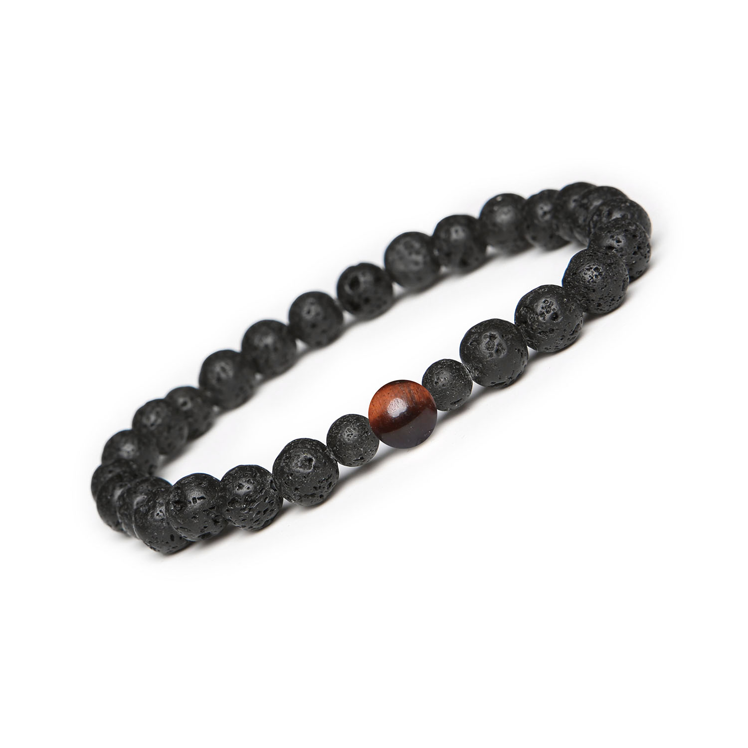 Stylowa bransoletka Binthe Bawole Oko & Lawa Wulkaniczna dla Niej i Niego Stylowa bransoletka Binthe z naturalnych kamieni - bawole oko i lawa wulkaniczna, dostępna w wersji unisex.