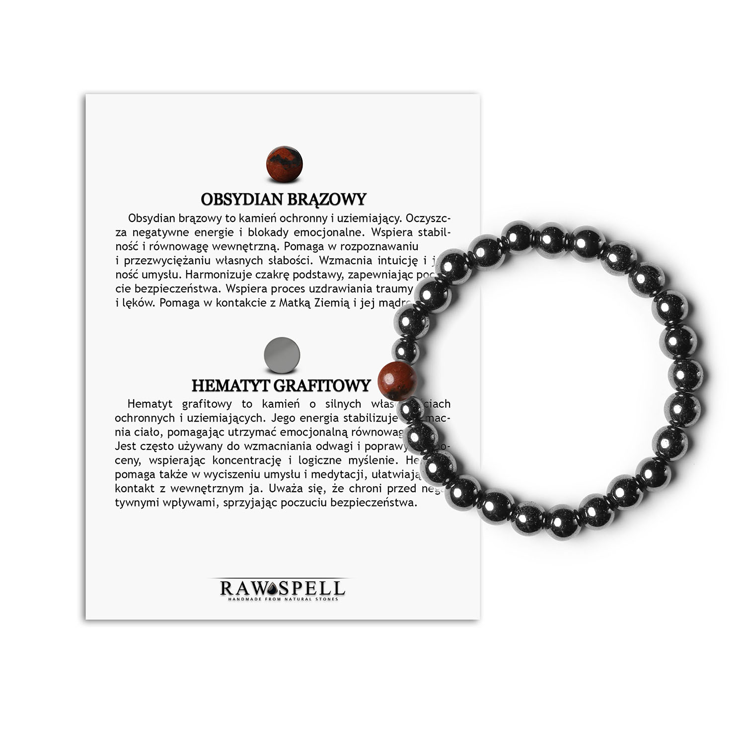 Stylowa bransoletka Binthe Obsydian - Naturalne kamienie Brązowy Hematyt i Grafitowy - Uniwersalny design dla każde Stylowa bransoletka z kolekcji Binthe, wykonana z brązowego obsydianu oraz grafitowego hematytu, dostępna dla kobiet i mężczyzn.