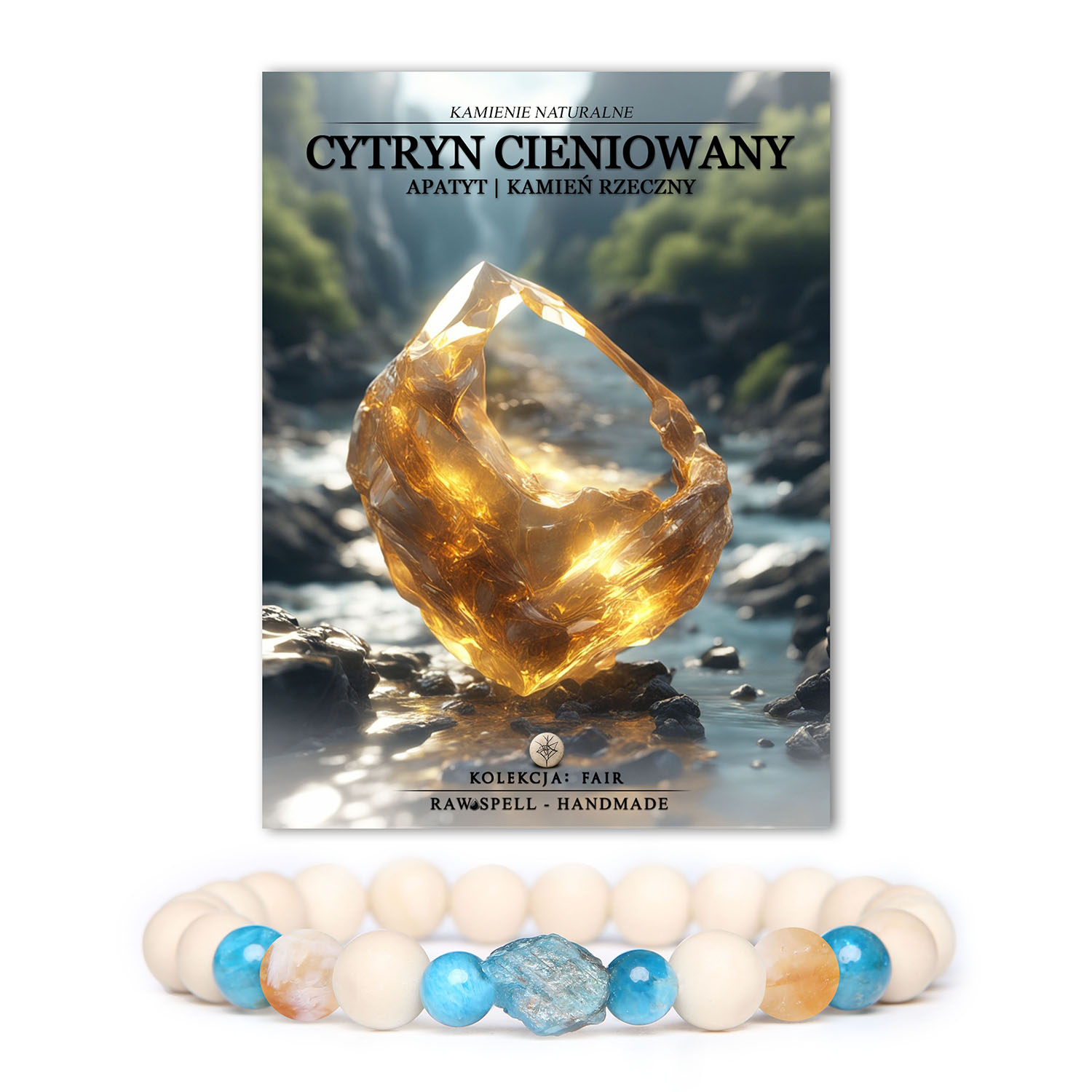 Elegancka bransoletka z kolekcji Fair z cytrynem cieniowanym i apatytami, doskonała zarówno dla pań, jak i panów.