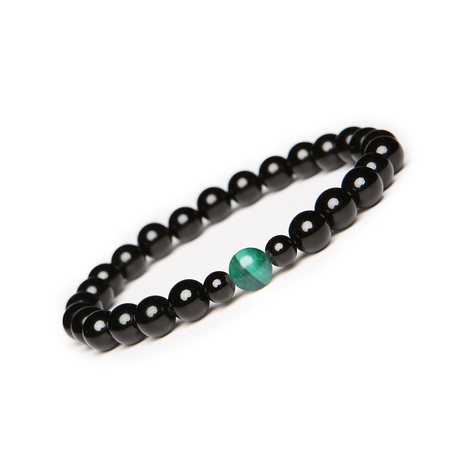 Stylowa bransoletka z kolekcji Binthe Malachit i Onyks, idealna dla kobiet i mężczyzn Bransoletka z kolekcji Binthe, wykonana z malachitu i onksu, idealna dla kobiet i mężczyzn.