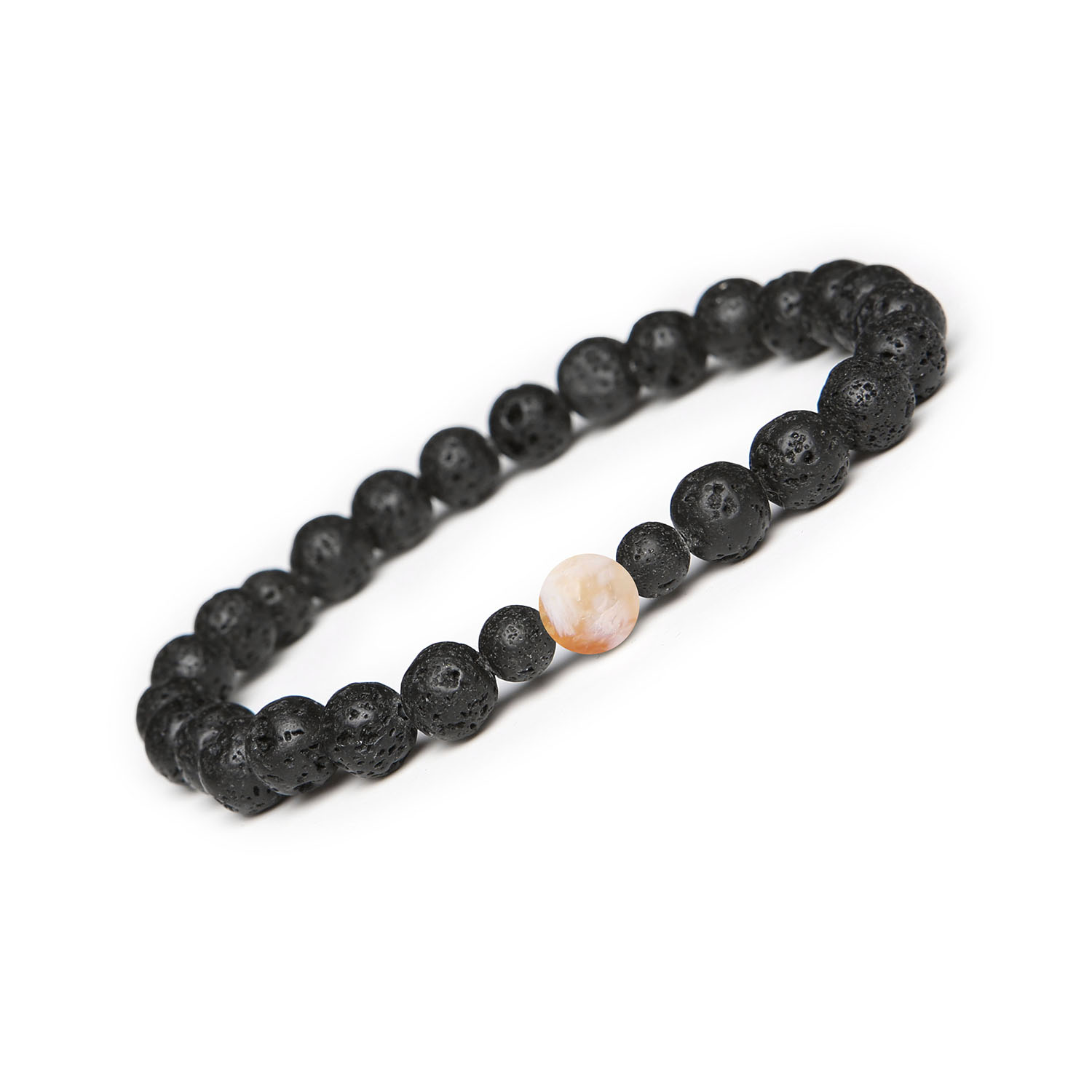 Stylowa bransoletka z kolekcji Binthe połączenie cytrynu cieniowanego i lawy wulkanicznej, idealna dla kobiet Stylowa bransoletka Binthe, z cieniowanym cytrynem i lawą wulkaniczną, dostępna dla płci żeńskiej i męskiej.