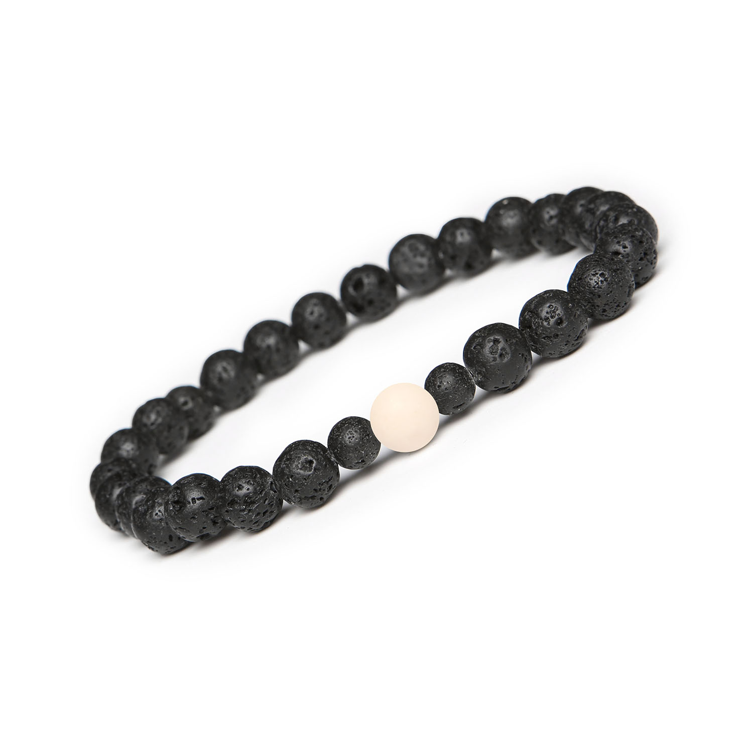 Stylowa bransoletka z kolekcji Binthe z Kamieniem Rzecznym oraz Lawą Wulkaniczną - dostępna w wersji damskiej i męskiej Bransoletka z kolekcji Binthe dla kobiet i mężczyzn, wykonana z kamieni rzecznych i lawy wulkanicznej, idealny dodatek na każdą okazję.