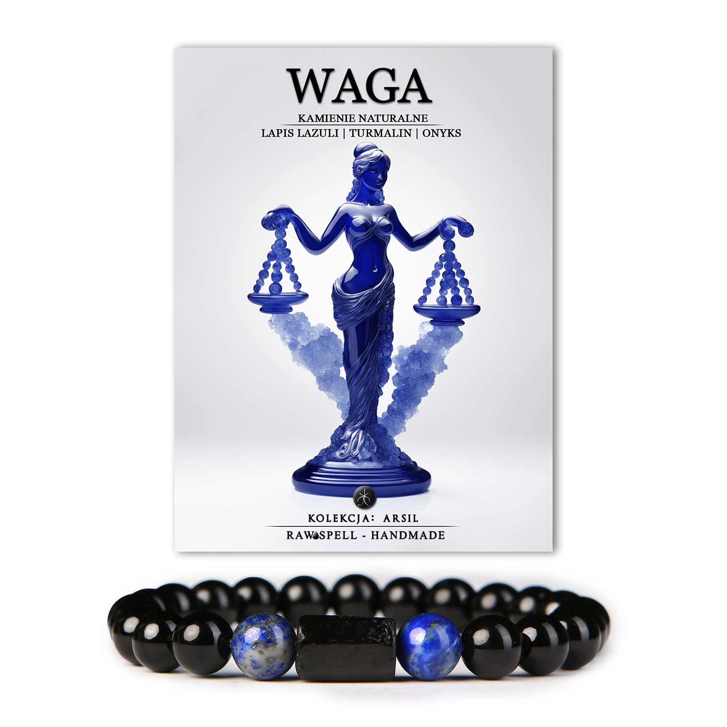 Bransoletka z Kolekcji Arsil dla miłośników Zodiaku Wagi – połączenie szlachetnego lapisu lazuli, energetycznego turmalinu oraz oszałamiającego onyksu. Ta ręcznie wykonana biżuteria emanuje subtelną elegancją i pozytywną energią, idealna dla osób poszukujących harmonii w życiu. Nosząc ją, otaczasz się pięknem natury oraz siłą kamieni, które wspierają Twoją wewnętrzną równowagę.