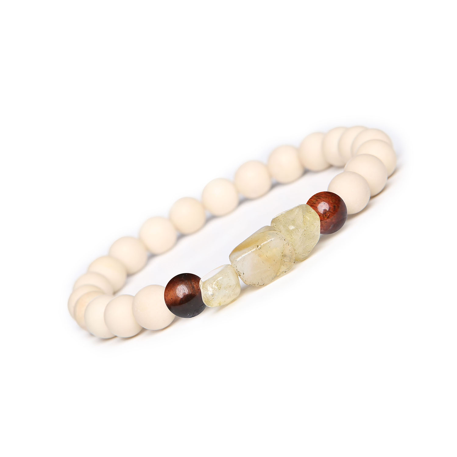 dkryj bransoletkę Cymiri z naturalnych kamieni Bawole Oko, Cytryn, Kamień Rzeczny - idealna dla Mężczyzn i Kobiet Stylowa bransoletka z kolekcji Cymiri, łącząca kamień bawole oko, cytryn oraz kamień rzeczny, idealna dla każdego.