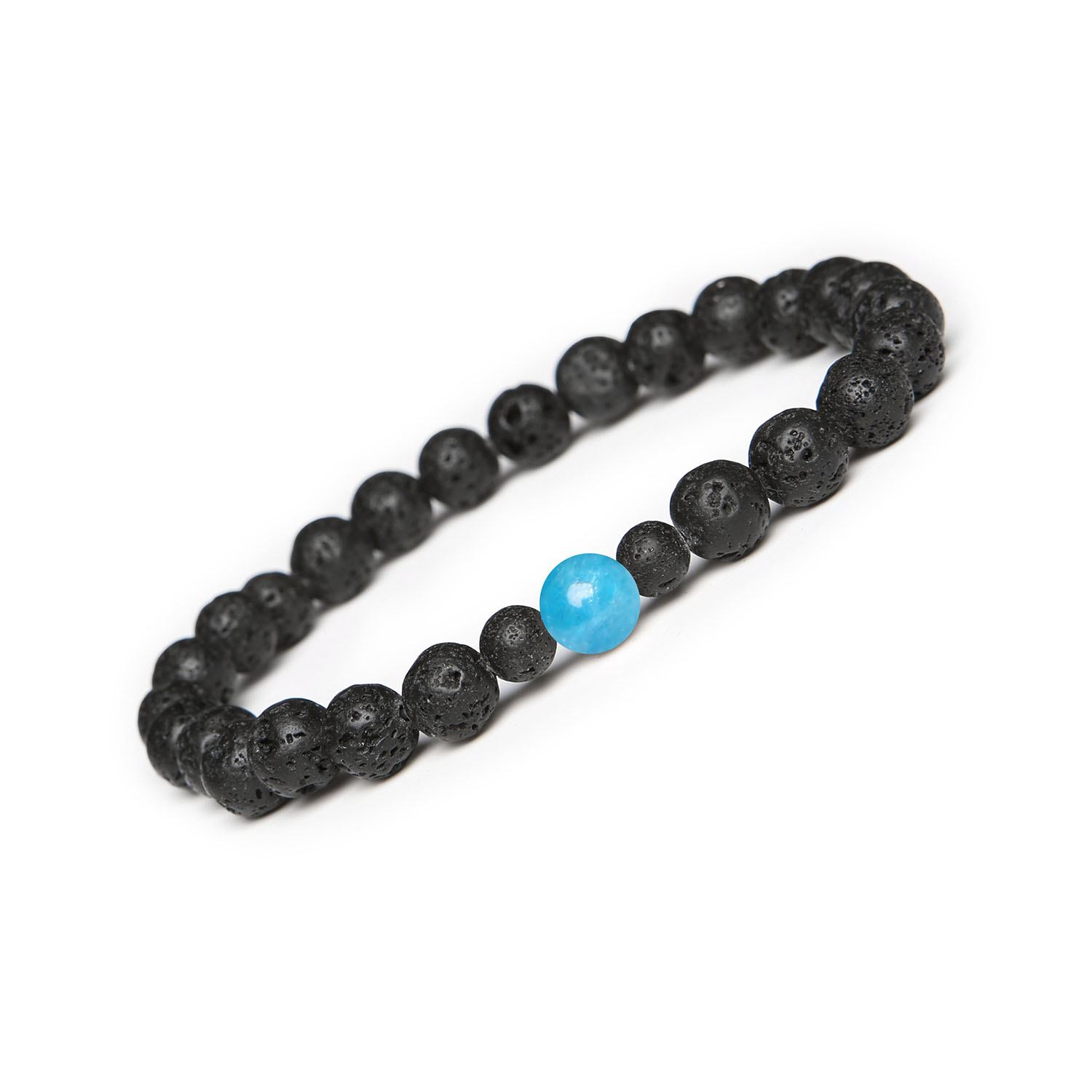 tylowa Bransoletka Damska i Męska z Apatytem oraz Lawą Wulkaniczną – Kolekcja Binthe Damska i męska bransoletka z kolekcji Binthe, wykonana z apatytu oraz lawy wulkanicznej.