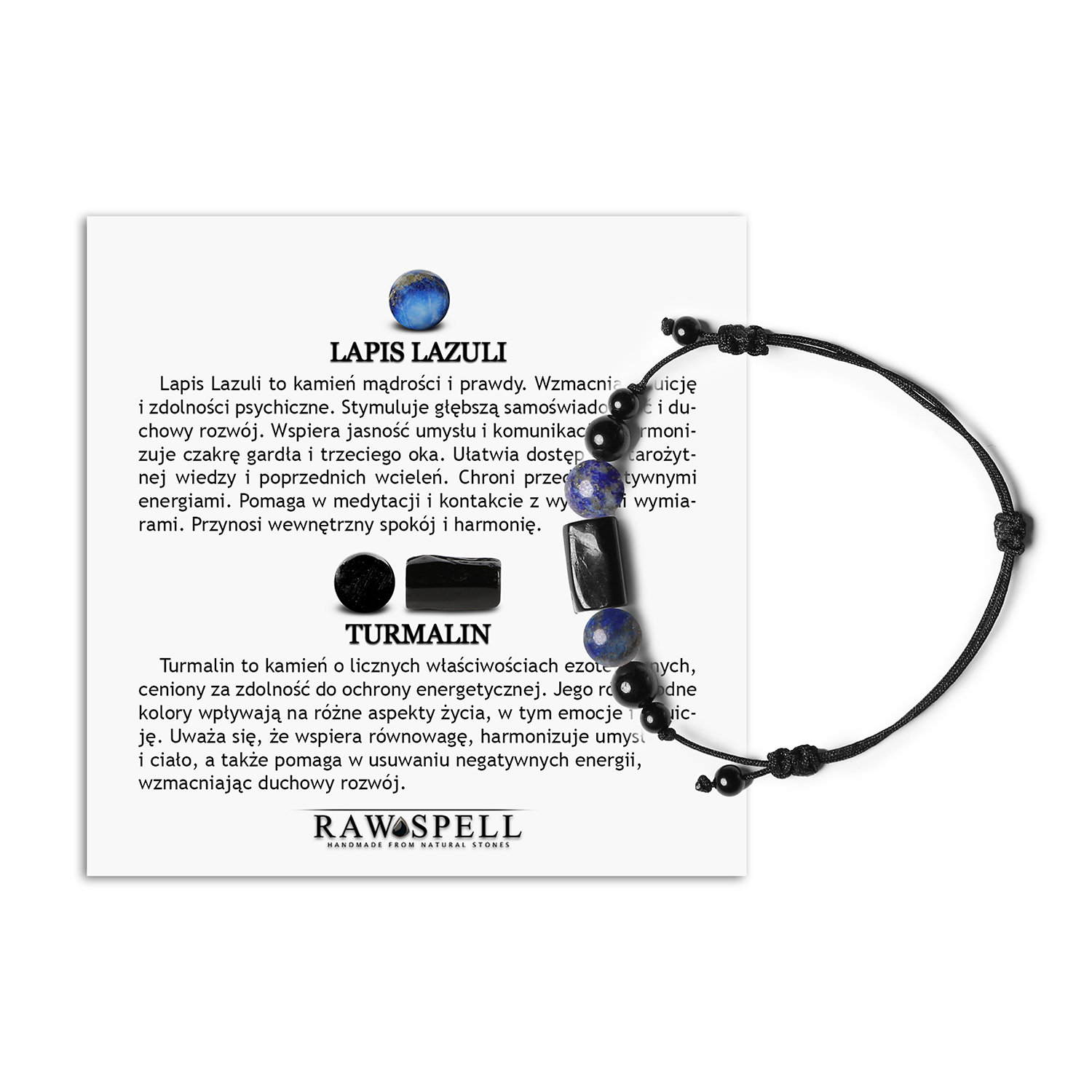 Bransoletka Inare z pięknym agatem Botswana i turmalinem - kolorowy i stylowy dodatek do Twojego stylu Bransoletka z kolekcji Inare, wykonana z kamieni naturalnych Lapis Lazuli i Turmalinu, dostępna w damskiej i męskiej wersji.