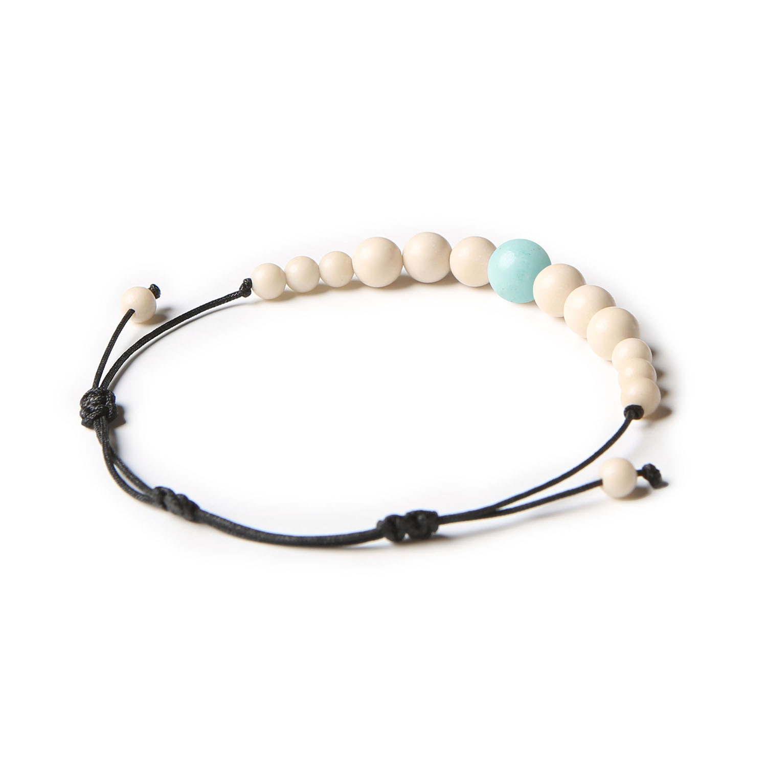 Uniwersalna bransoletka z kolekcji Jaue, z jasnym amazonitem i kamieniem rzecznym, przeznaczona zarówno dla kobiet, jak i mężczyzn.