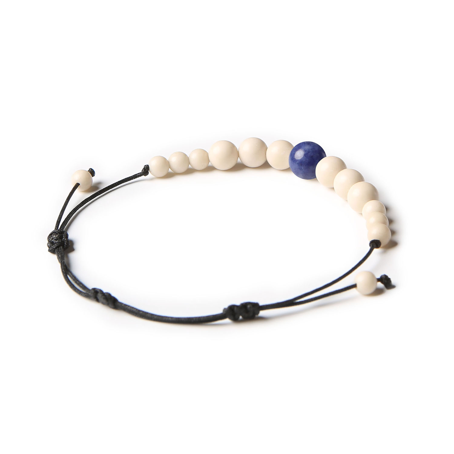 Elegancka bransoletka Jaue z naturalnymi kamieniami, w tym sodalitem oraz kamieniem rzecznym, stworzona dla kobiet i mężczyzn.