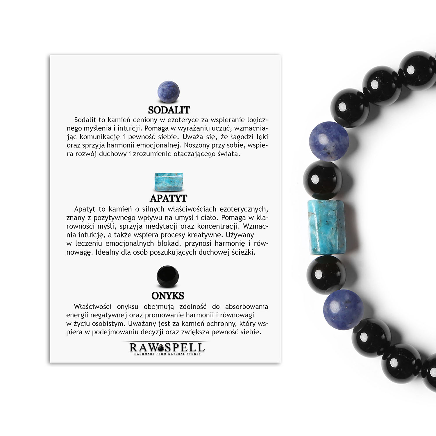 Bransoletka Laeri - Kamień Słoneczny. Kolekcja dla Kobiet i Mężczyzn z dodatkiem Sodalitu i Onyksu Dla kogoś, kto ceni piękno natury, bransoletki Laeri są idealnym wyborem, dostępne dla kobiet i mężczyzn