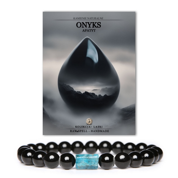 Naturalne kamienie onyks i apatyt w bransoletce Laeri - modny wybór dla kobiet i mężczyzn.